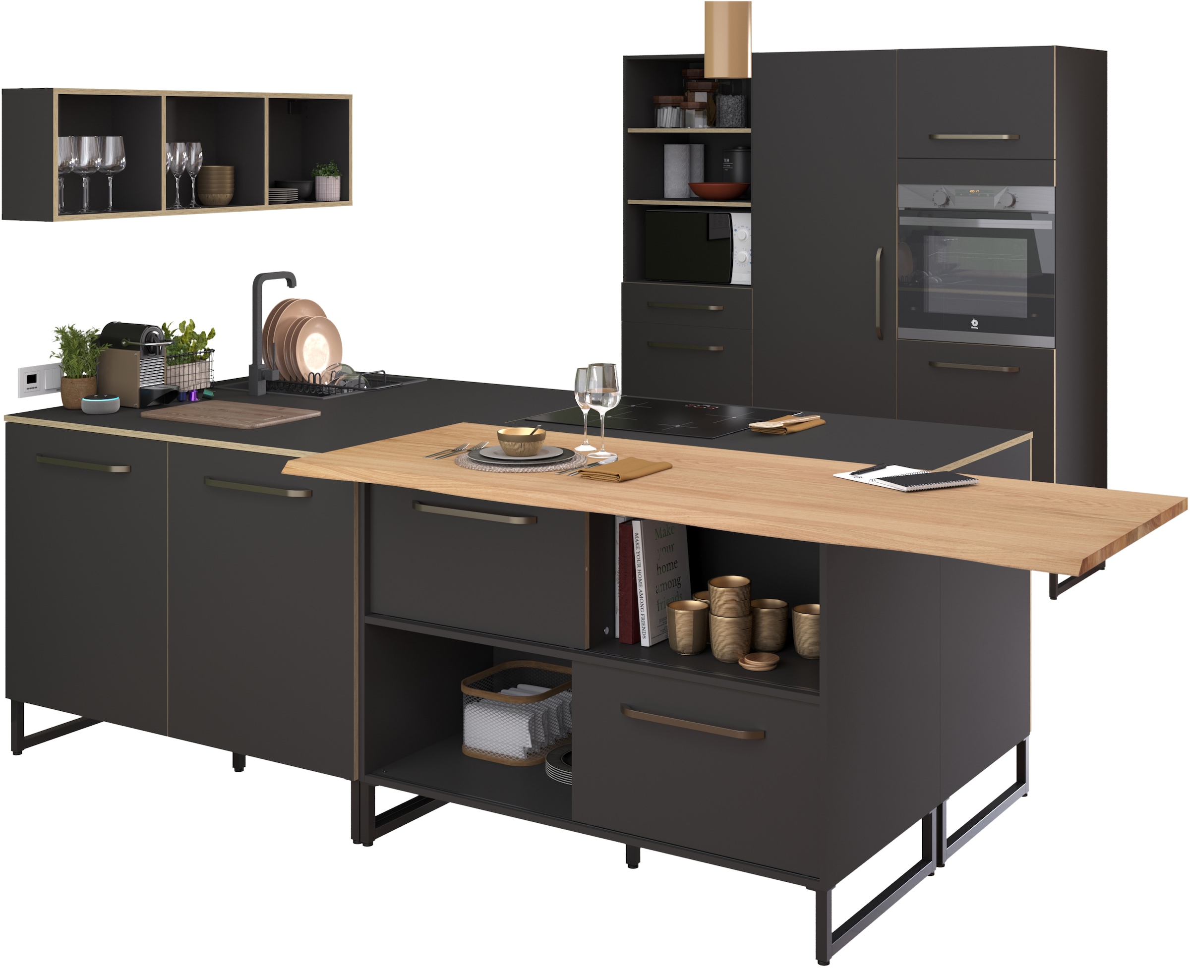 Parisot Schrank-Set "Wave 1, Küchenschrank, Buffetset, Küche" Set, 4xUnters günstig online kaufen