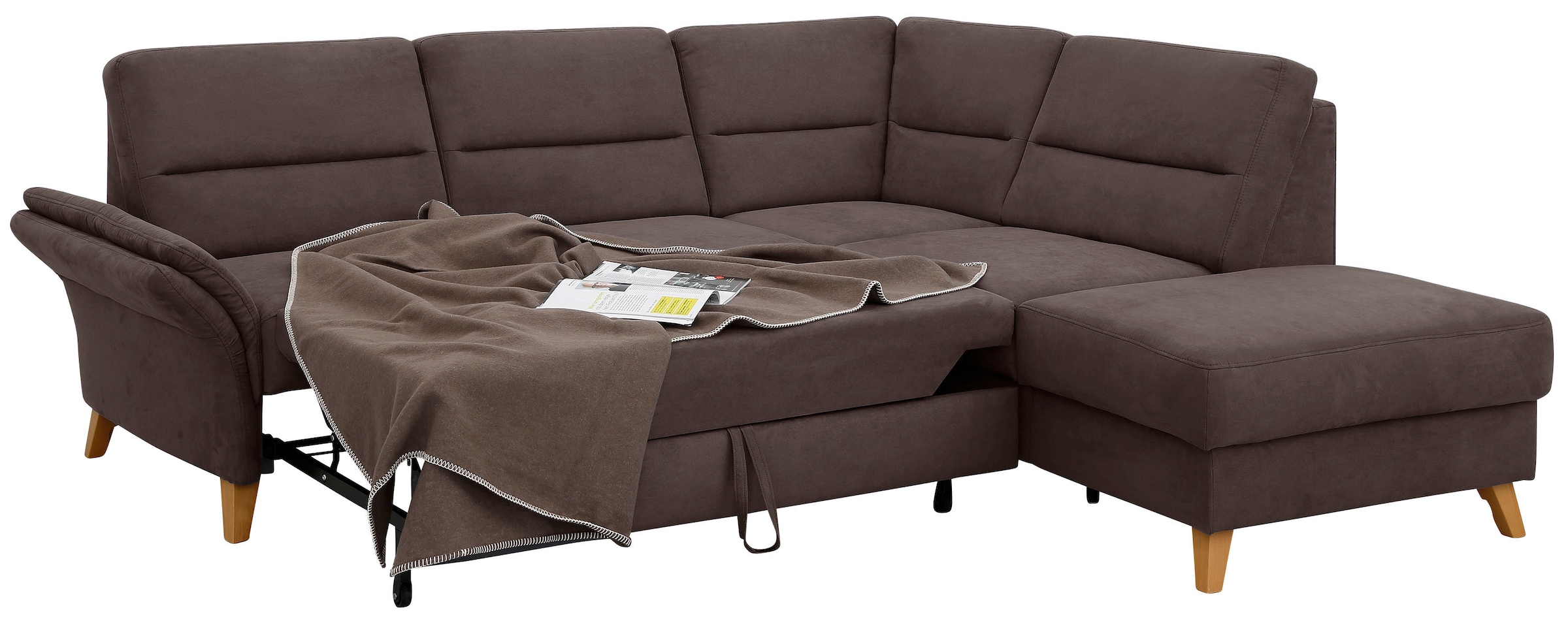 Home affaire Ecksofa »Westerland L-Form«, Federkern-Polsterung, wahlweise mit Bettfunktion, Bettkasten