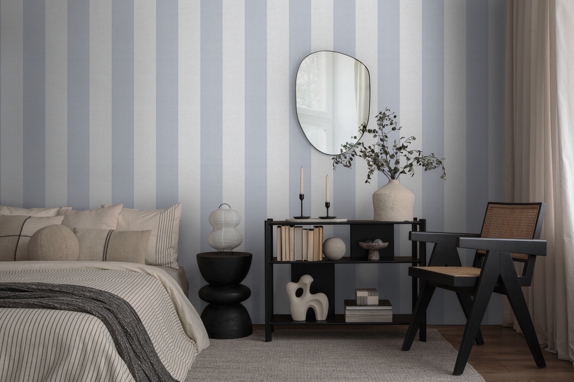 A.S. Création Vliestapete »Pure Elegance Streifen Tapete Mustertapete Landhaus Landhaus«, matt, Vliestapete gestreift für Schlafzimmer Küche Wohnzimmer Streifen Flur