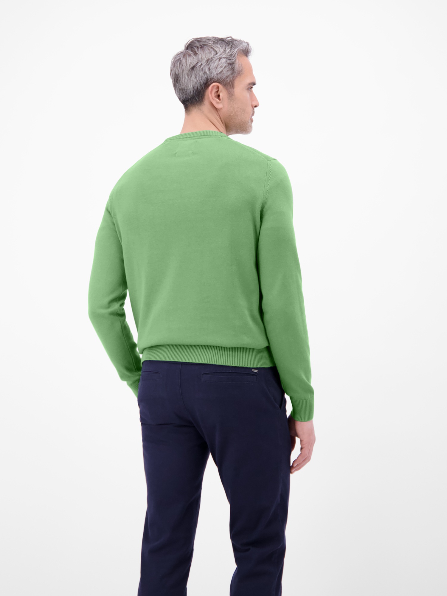 Strickpullover LERROS "Crewneck Strickpullover", Herren, Gr. XXL, sage grün, 100% Baumwolle, Pullover Strickpullover, Weicher Strick-Pullover, Rundhalsausschnitt, lange Ärmel, pflegeleicht 3
