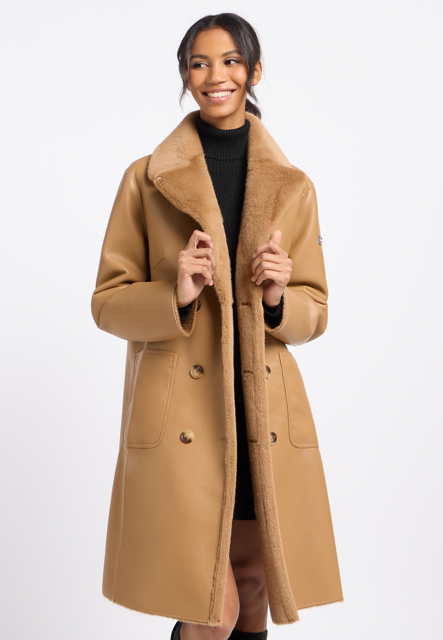 Frieda & Freddies Strickmantel "Fake Fur Reversible Coat / Sabin" günstig online kaufen