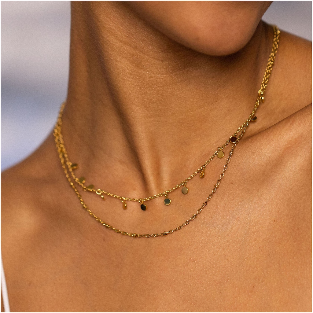 Purelei Collier »Schmuck Geschenk Plain doppelte Kette, 22461«