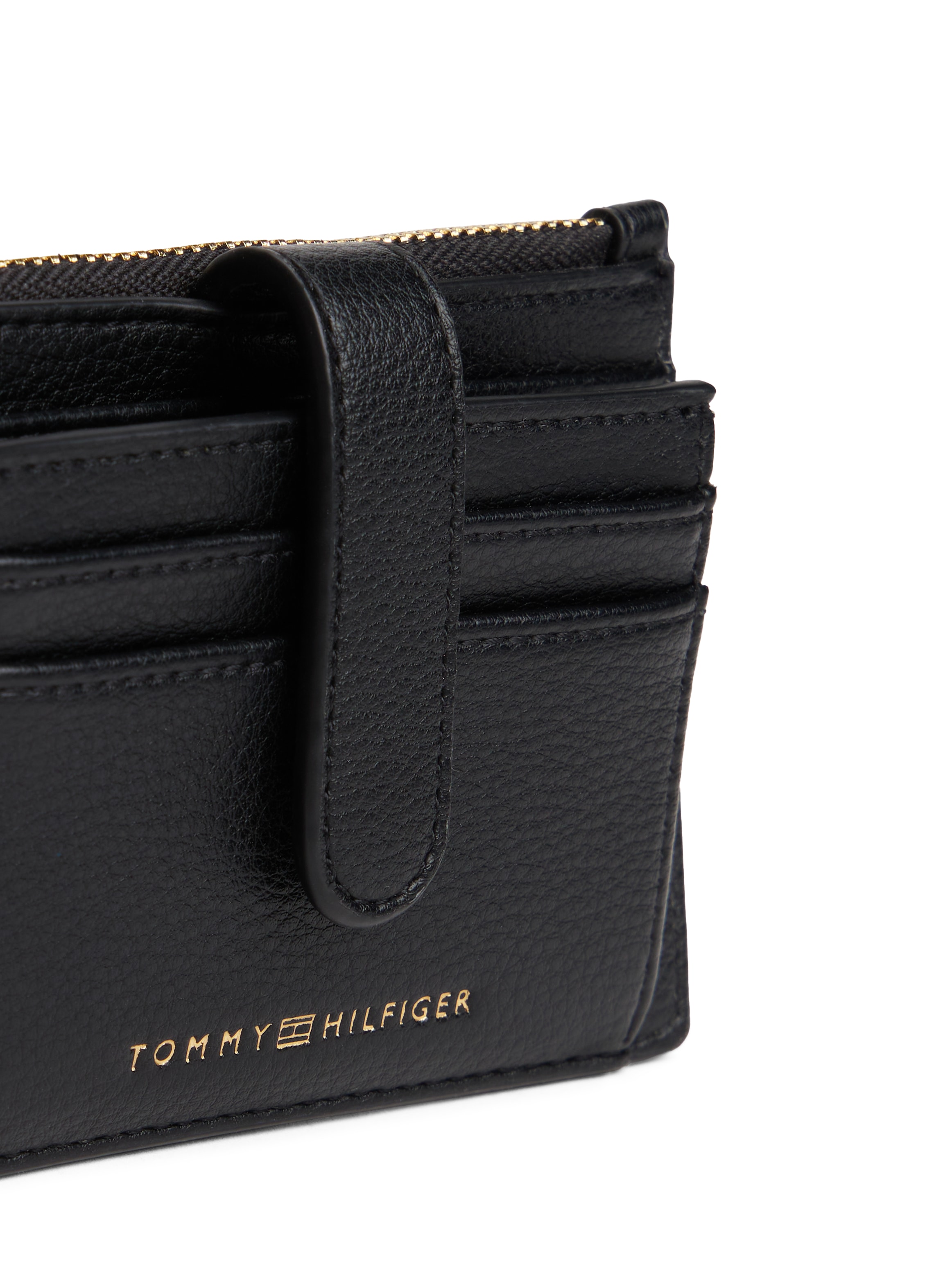 Tommy Hilfiger Kartenetui »TH FLAG CC HOLDER«, Geldbeutel, Portemonnaie mit goldfarbener Logoprägung