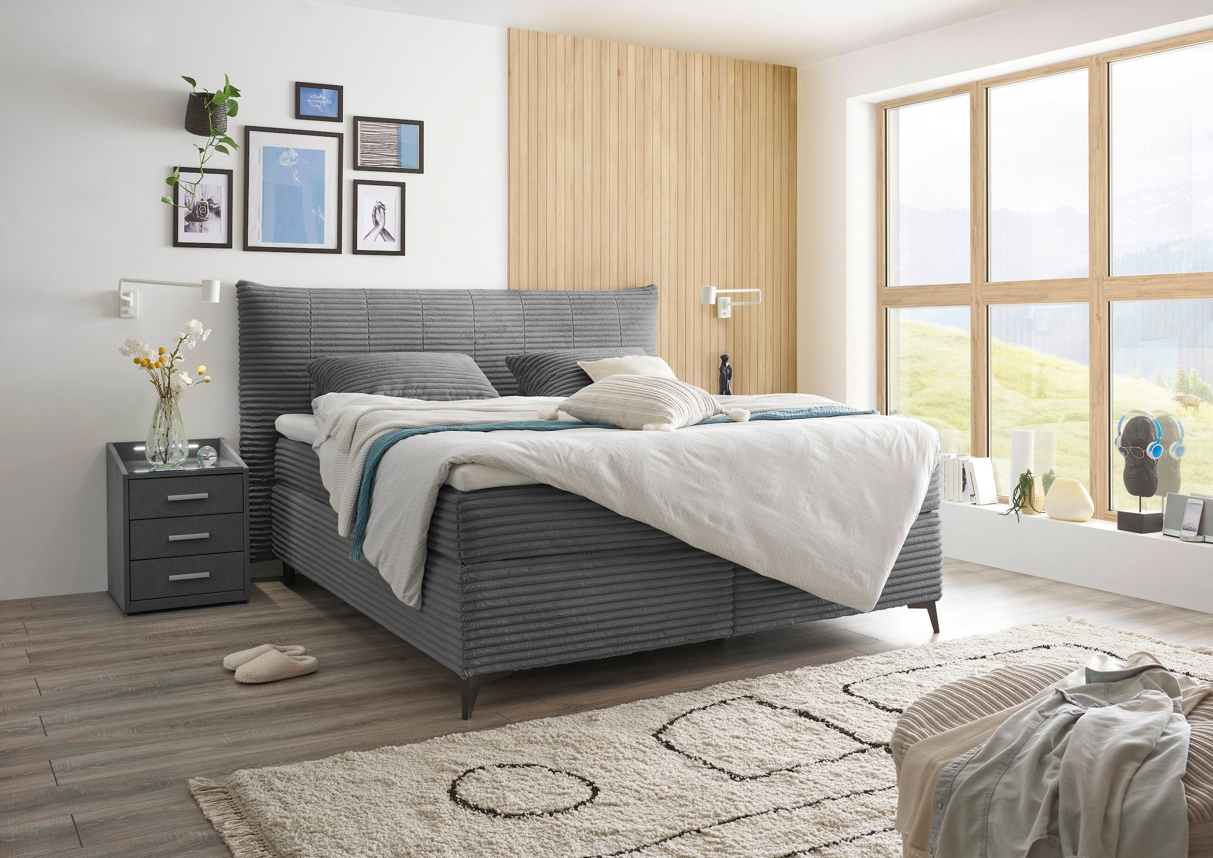 ED EXCITING DESIGN Boxspringbett »Seattle«, harte Seite mit Kokosmatte, weiche Seite mit Filzabdeckung