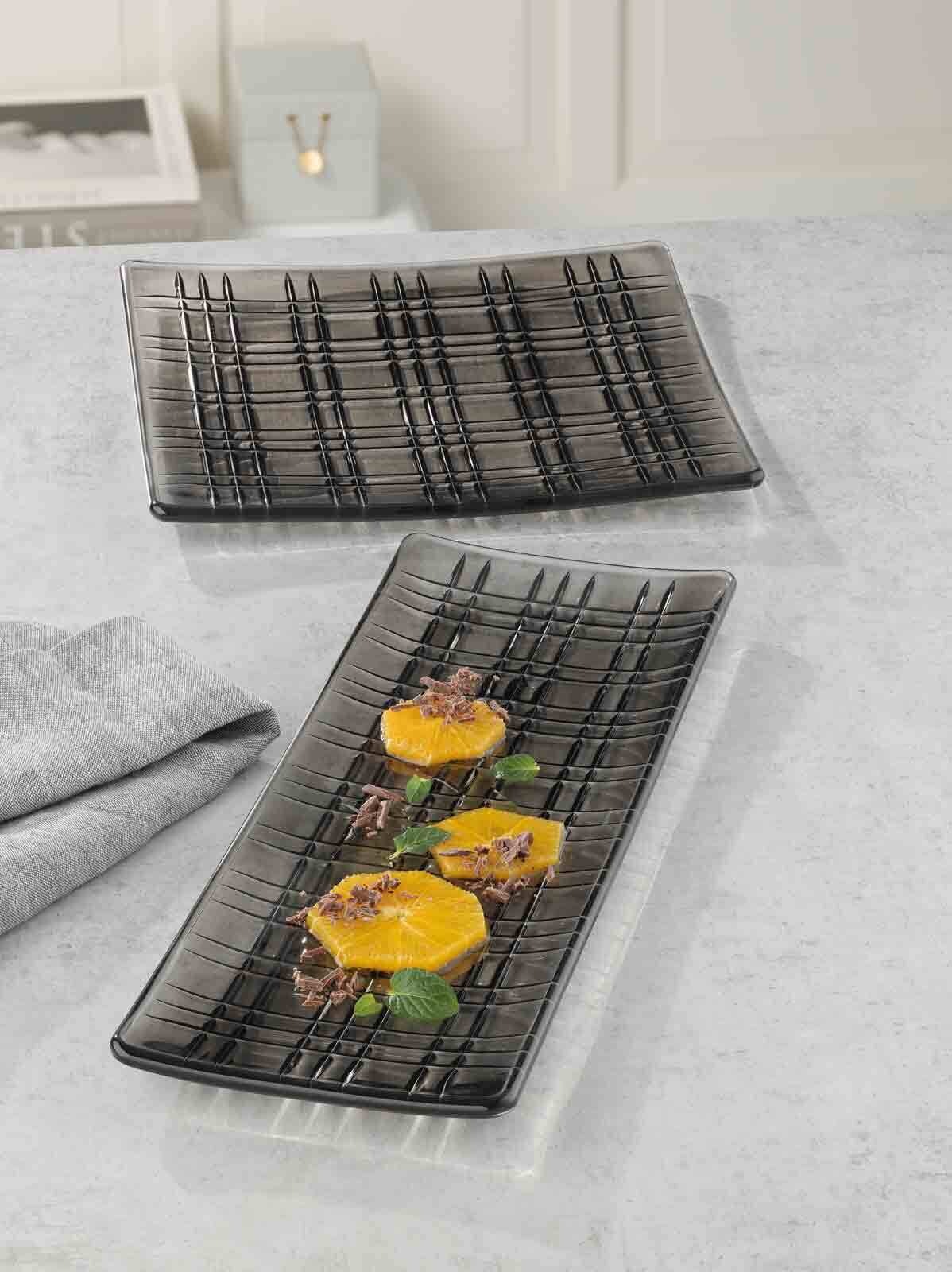 Nachtmann Servierplatte "Platten Square 21 x 21 cm 2er Set grau" günstig online kaufen