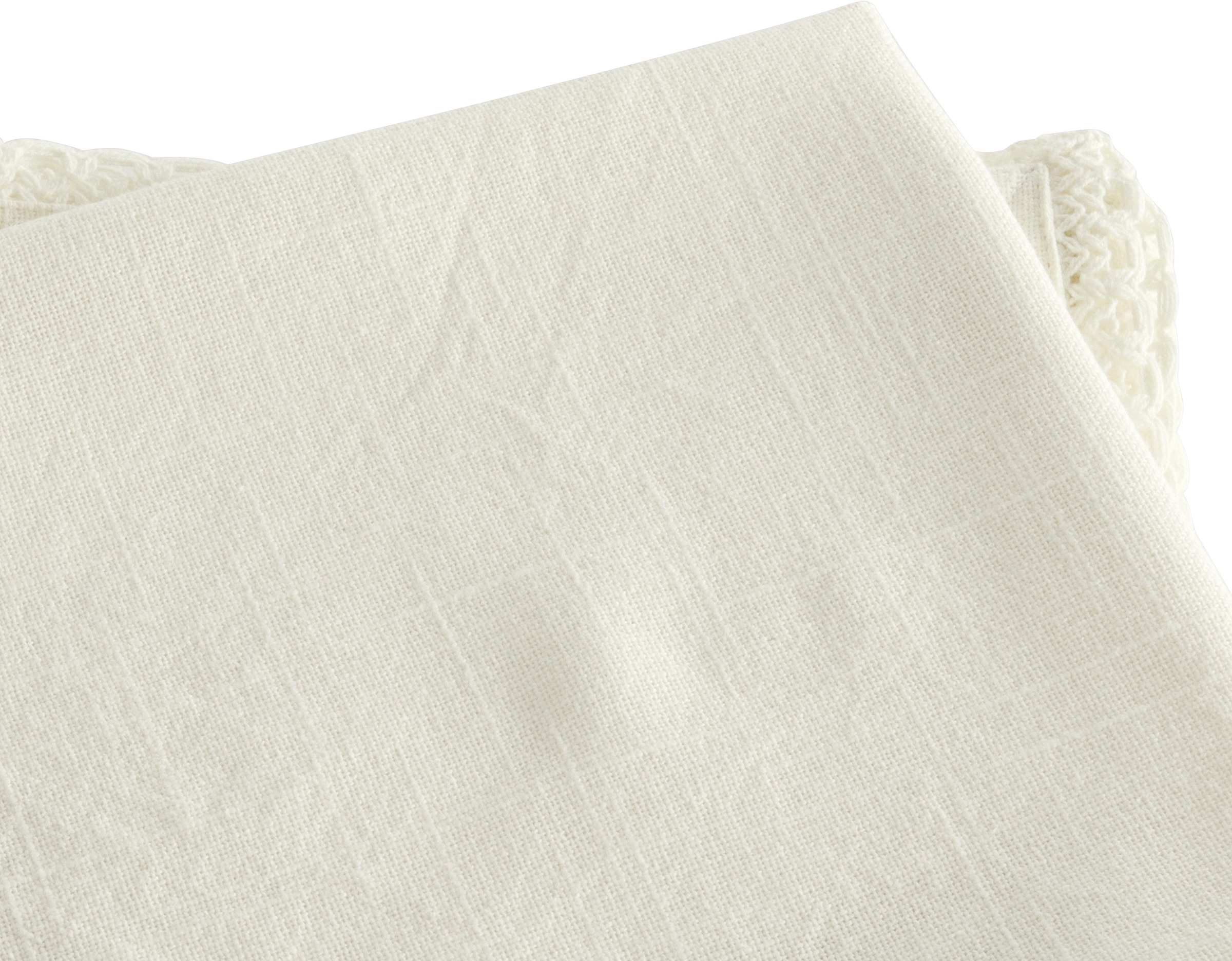 OTTO home Stoffserviette »Elyna« uni, mit schöner Spitze, weiche Haptik, 45x45 cm, Leinenoptik