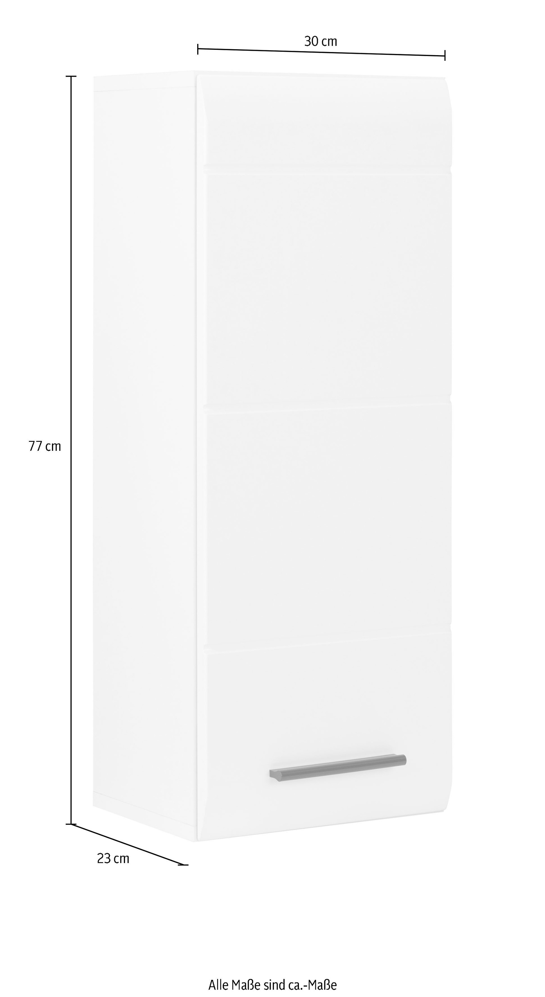welltime Hängeschrank »Sovana« Badezimmerschrank mit 2 Fächern in Weiß - (B/T/H) 30/24/77 cm