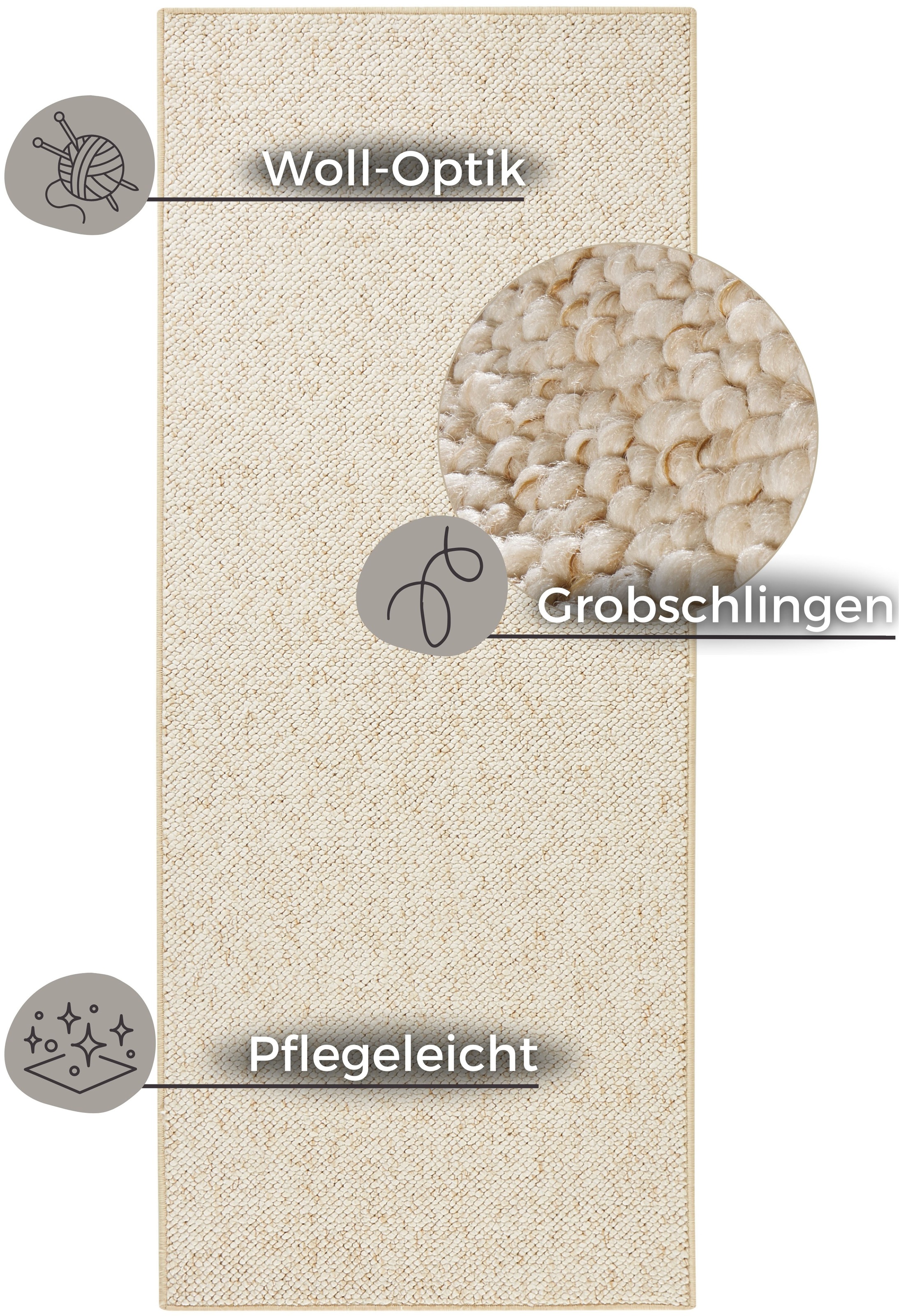 HANSE Home Teppich "Wolly 2" rechteckig 12 mm Höhe Flachgewebe, Läufer, Ska günstig online kaufen