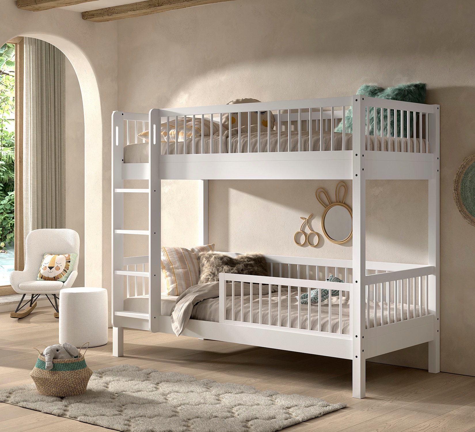 Home affaire Etagenbett "Buche massiv weiß, Made in Europe, langlebige Qual günstig online kaufen