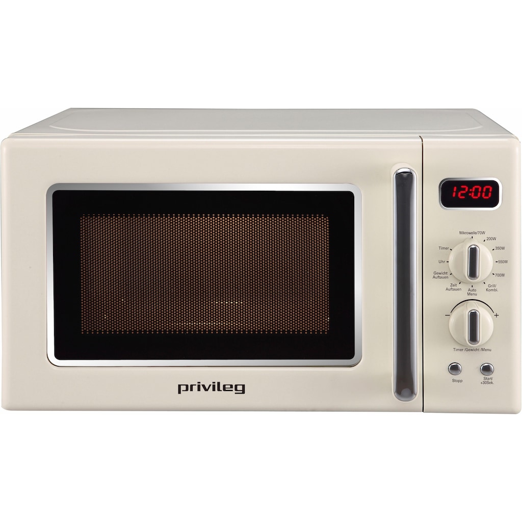 Privileg Mikrowelle »670559«, Grill, 700 W, im Retro-Design, 8 Automatikprogramme, beige