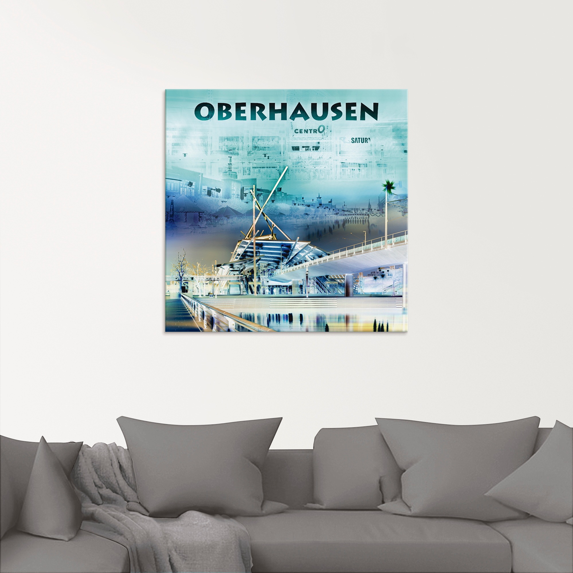 Artland Glasbild »Oberhausen Skyline Abstrakte Collage«, Deutschland, (1 St.), in verschiedenen Größen