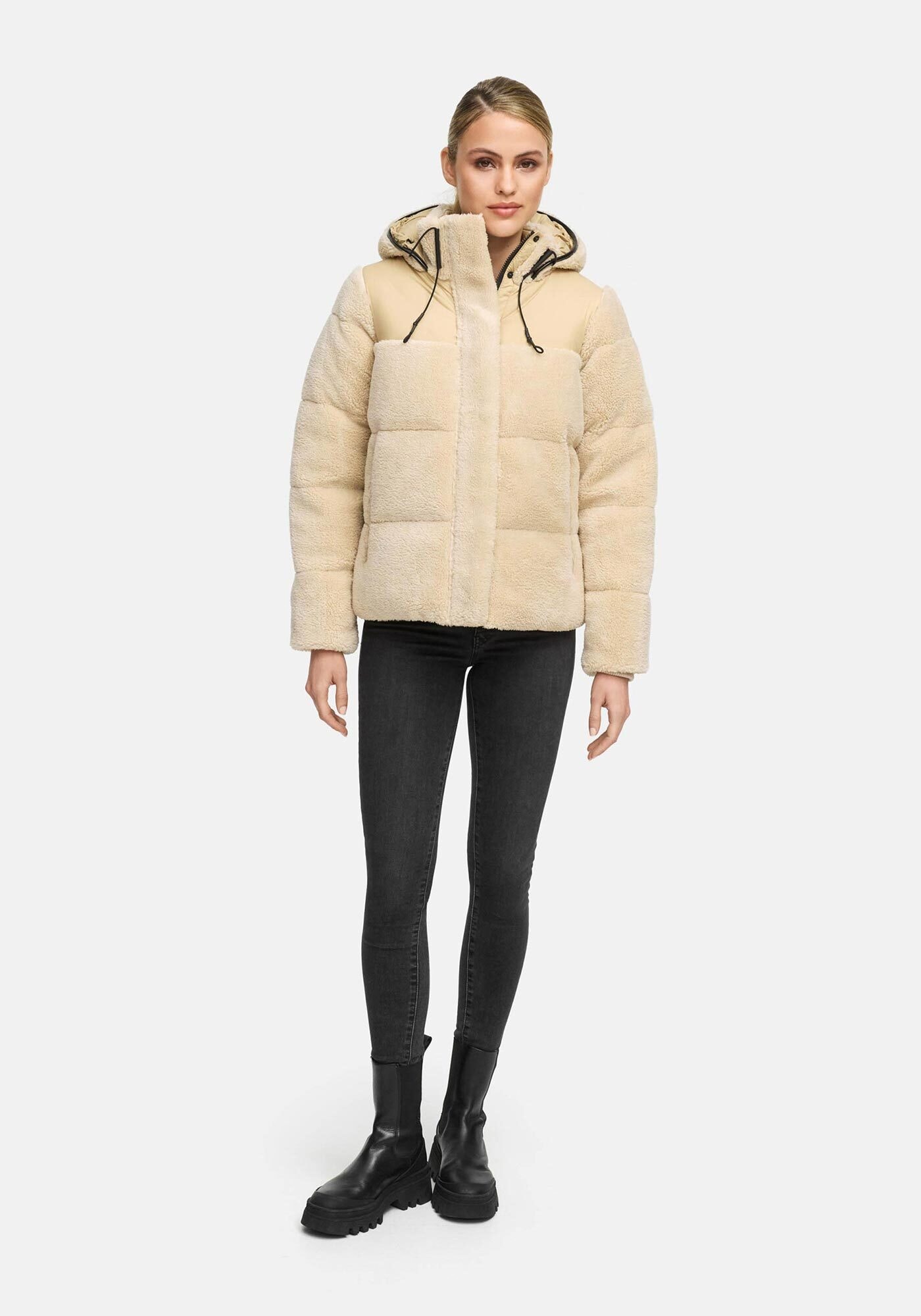 Marikoo Winterjacke »Kaguraa« warme Teddyfell Sherpa Jacke