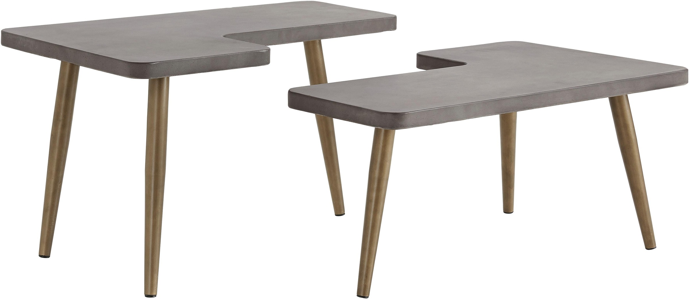 INOSIGN Couchtisch »Loupe«, Tischplatte aus Beton, Tischbeine aus Messing, Breite 137 cm