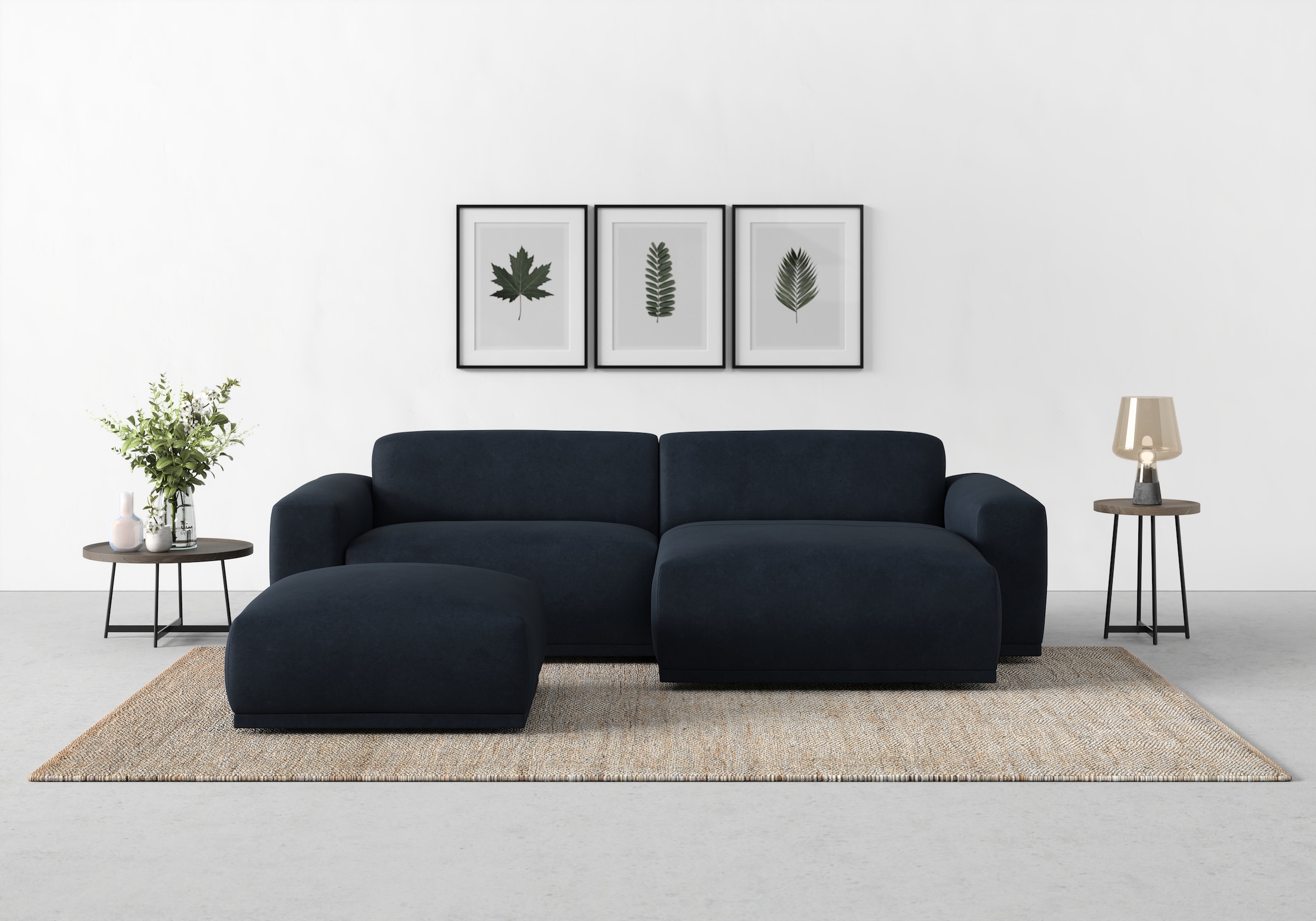 TRENDMANUFAKTUR Ecksofa »Braga, mit hochwertigem Kaltschaum, L-Form, in Cord erhältlich«, (2 St.), modernes Sofa, Couch mit hohem Sitzkomfort, 255/72/160 cm (B/H/T)