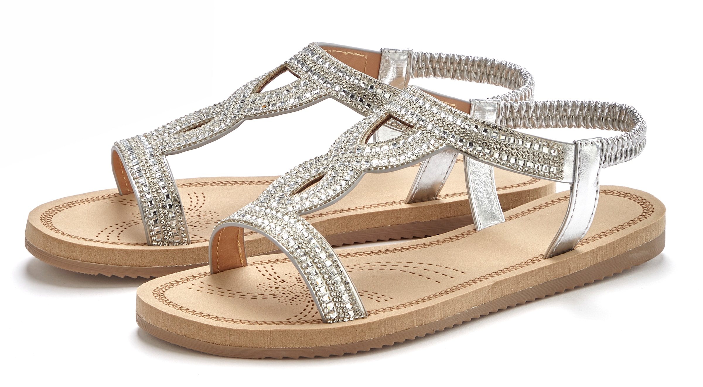 Vivance Sandale "Sandalette, Sommerschuh, offener Schuh", mit elastischen R günstig online kaufen