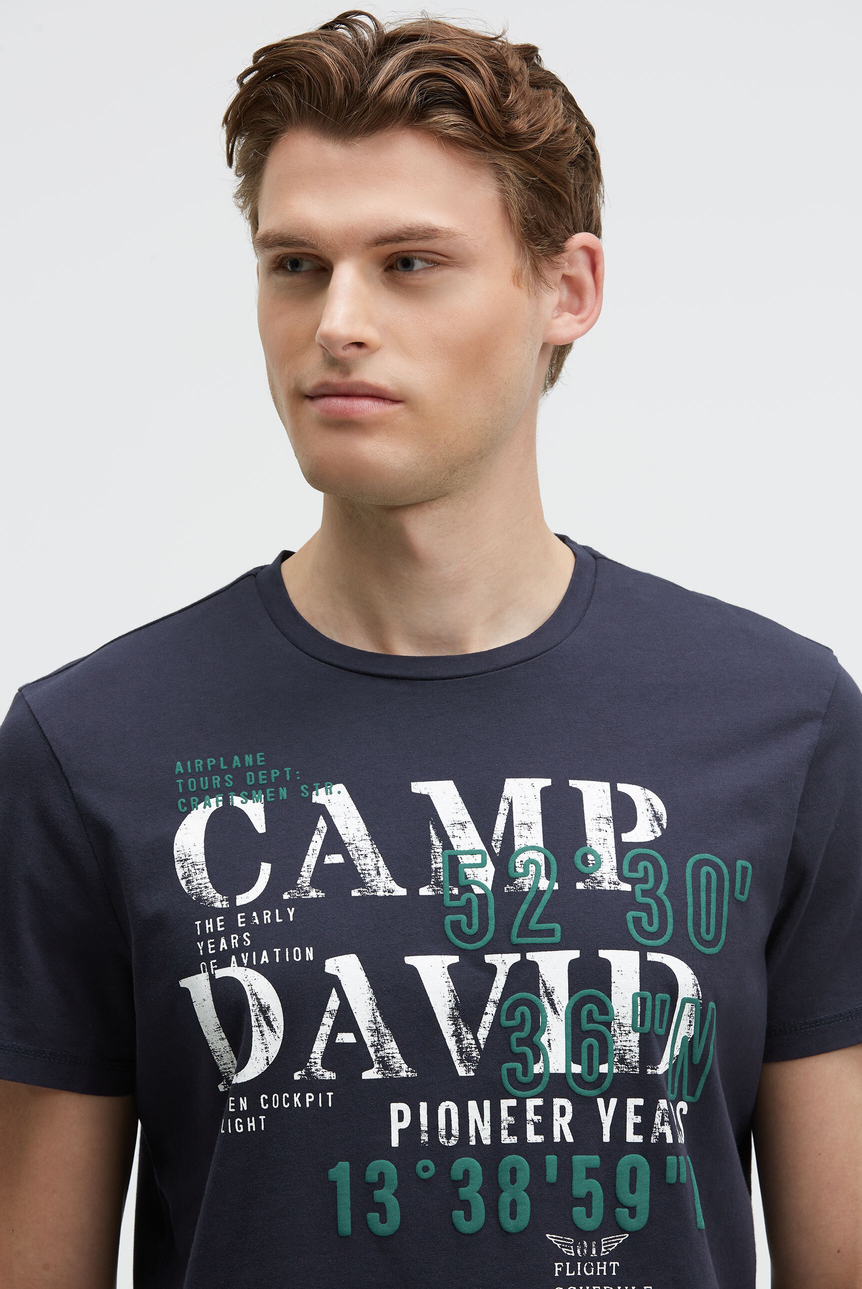 CAMP DAVID Rundhalsshirt, aus Baumwolle