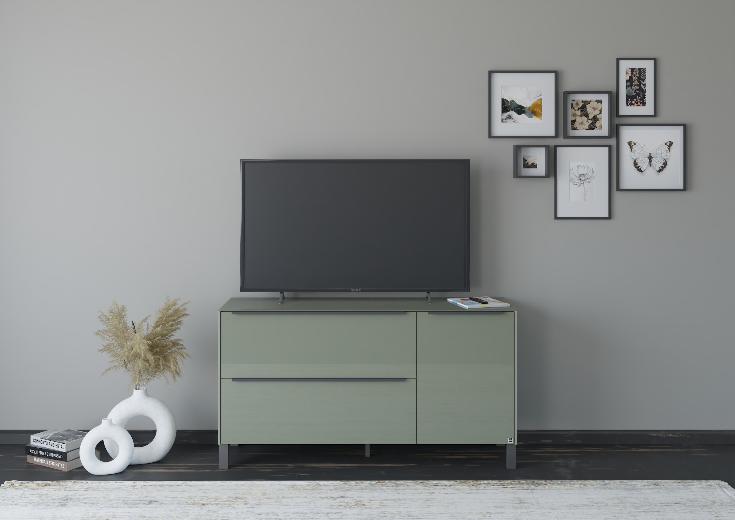 set one by Musterring Lowboard "Reno" 1 Stk. tlg. Mit Vierkantfuß in diversen Farben, 75 cm Höhe & Farbauswahl
