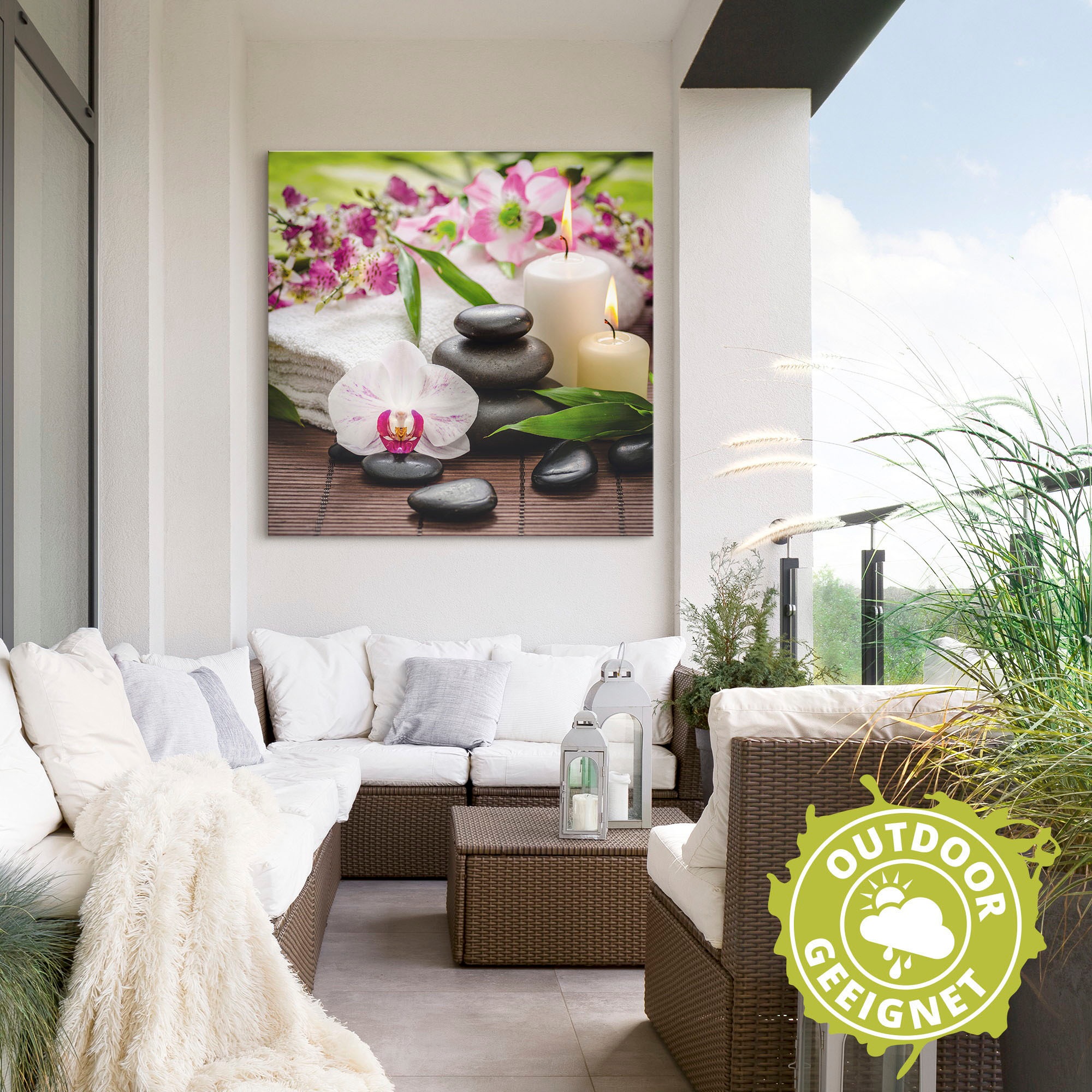 Artland Wandbild "Spa Orchideen Bambus Kerze" Zen Bilder 1 Stk. tlg. als Al günstig online kaufen