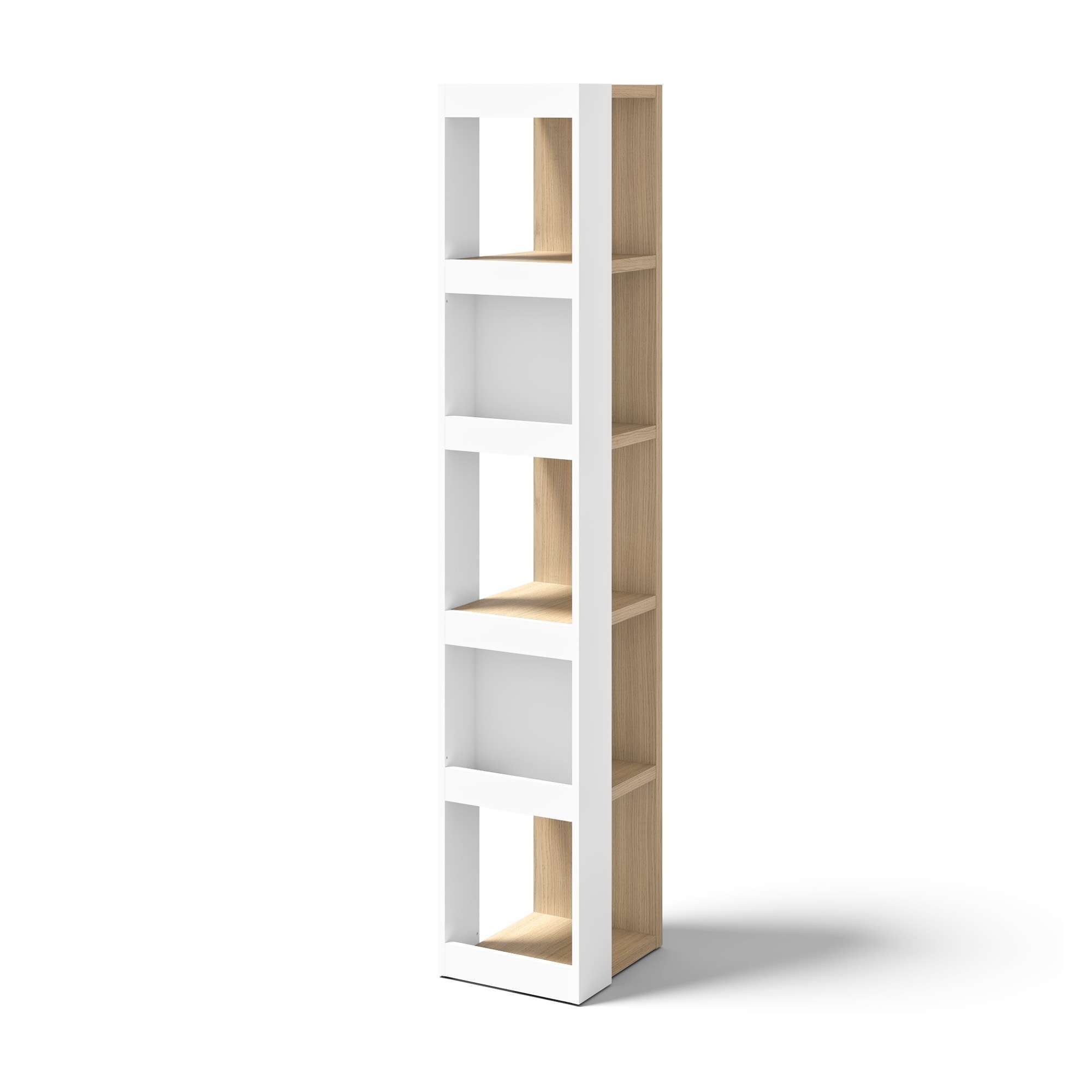 TemaHome Bücherregal »Ella vielseitiges Regal, Eiche Furnier, Aufbewahrung,«, Seitliche Fächer, offene Front, moderner Farbmix, Höhe 114 oder 188 cm