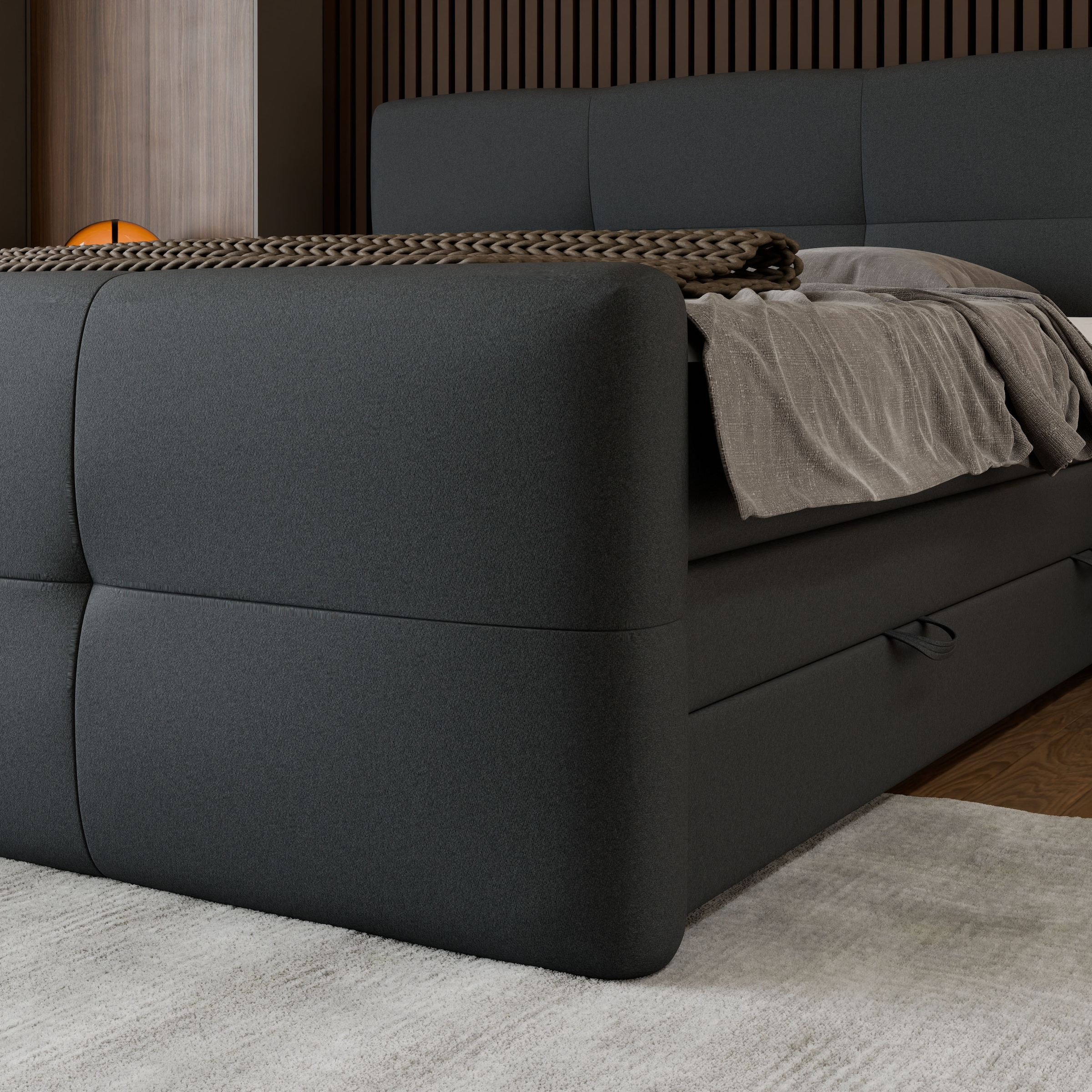 FORTE Boxspringbett »STAR erhältlich in den Breiten 140cm, 160cm & 180cm, inkl. Bettkasten« inkl. Fußteil, erhältlich in verschiedenen Farben