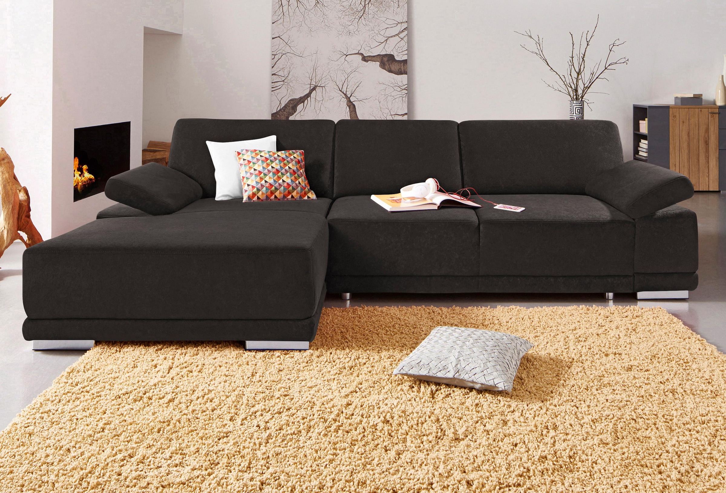 sit&more Ecksofa "Coria L-Form", mit XL-Recamiere, wahlweise mit Bettfunktion