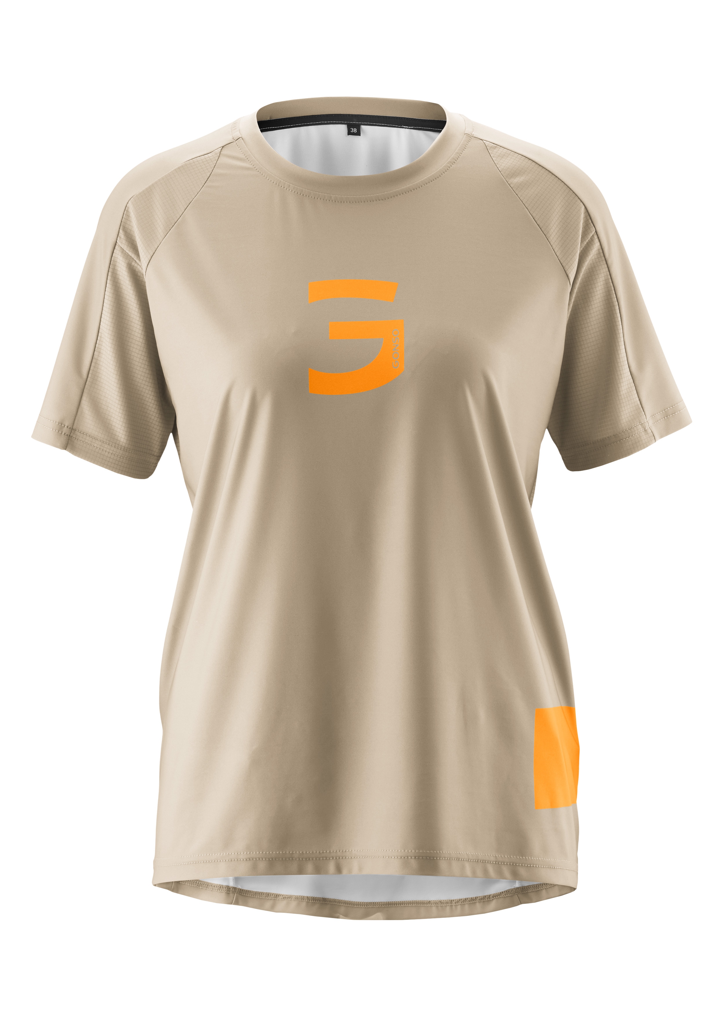 Radtrikot GONSO "Trail Jersey W", Gr. 40, cream, 88% Polyester, 12% Elasthan, Rundhals, Trikots, Damen Fahrradtrikot, leichtes u. atmungsaktives Trikot, ideal für MTB