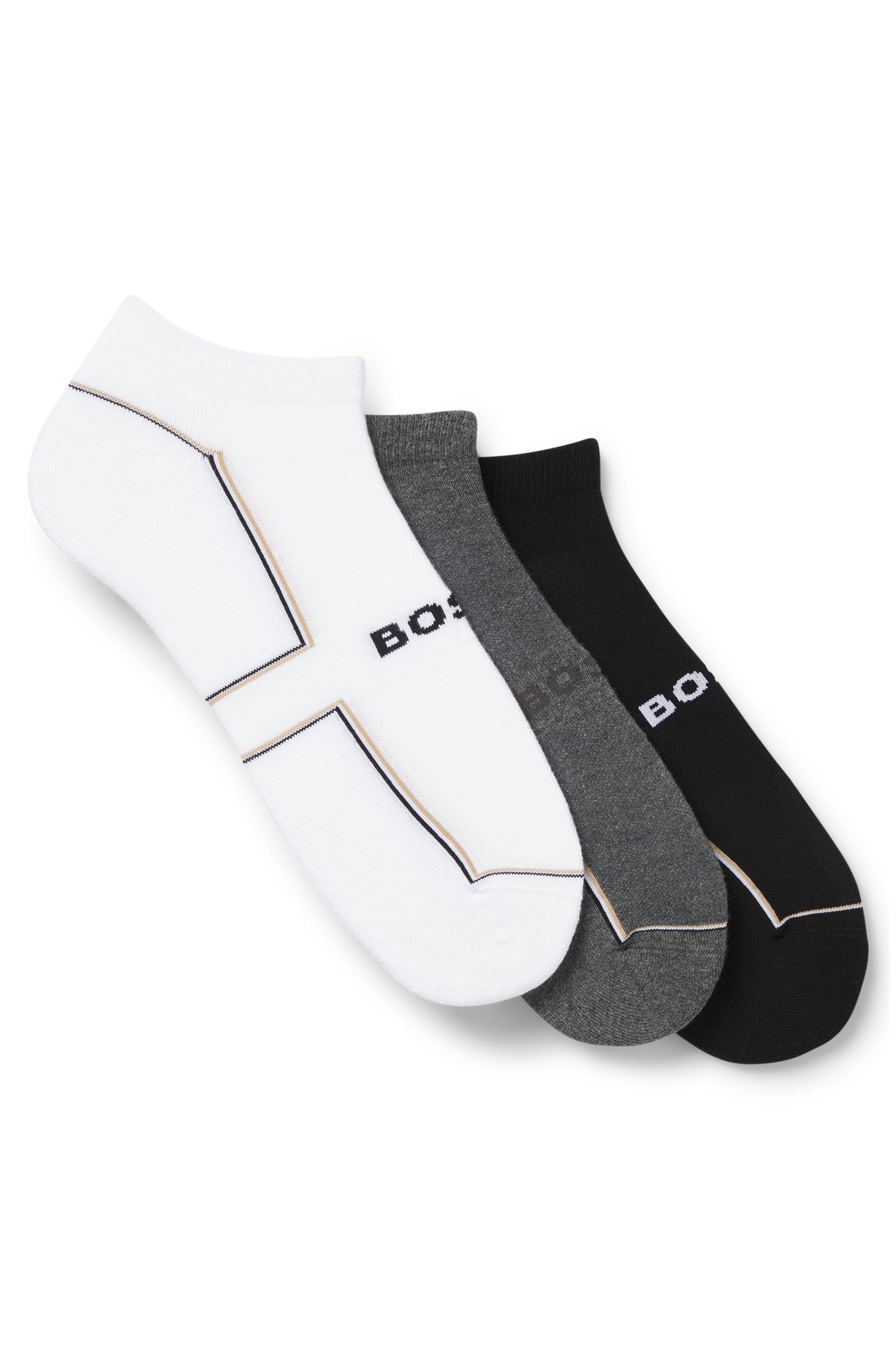 BOSS Sneakersocken "3PAS iconic plush CC", (3 Paar), kontrastfarbene Detail günstig online kaufen