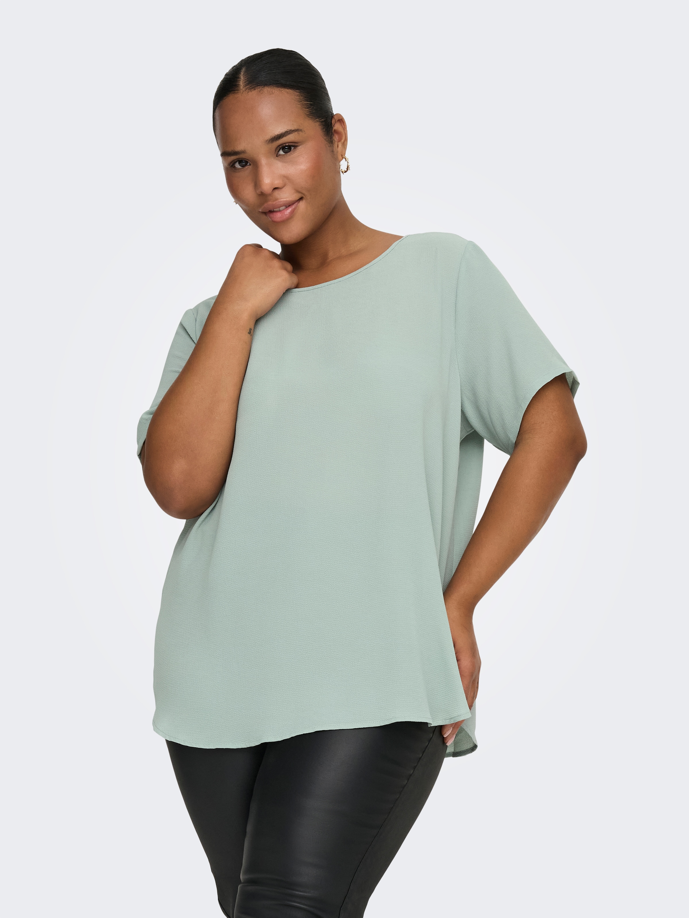 ONLY CARMAKOMA Shirtbluse "CARVICA SS TOP WVN NOOS" Materialmix, regular fi günstig online kaufen