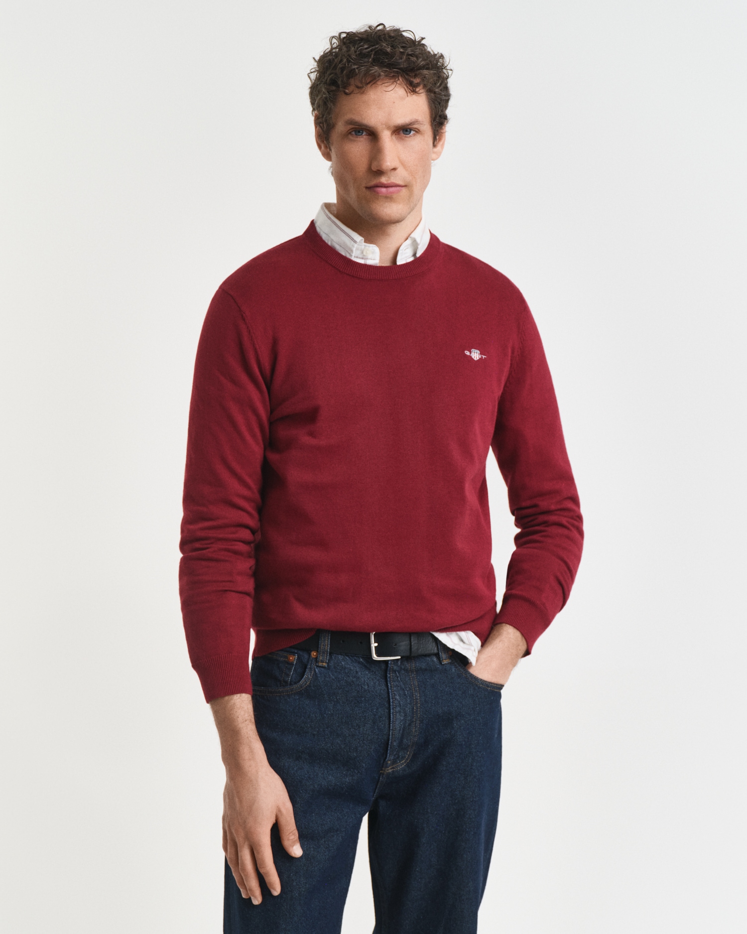Gant Rundhalspullover "CLASSIC COTTON C-NECK", Premium Strickpullver aus we günstig online kaufen