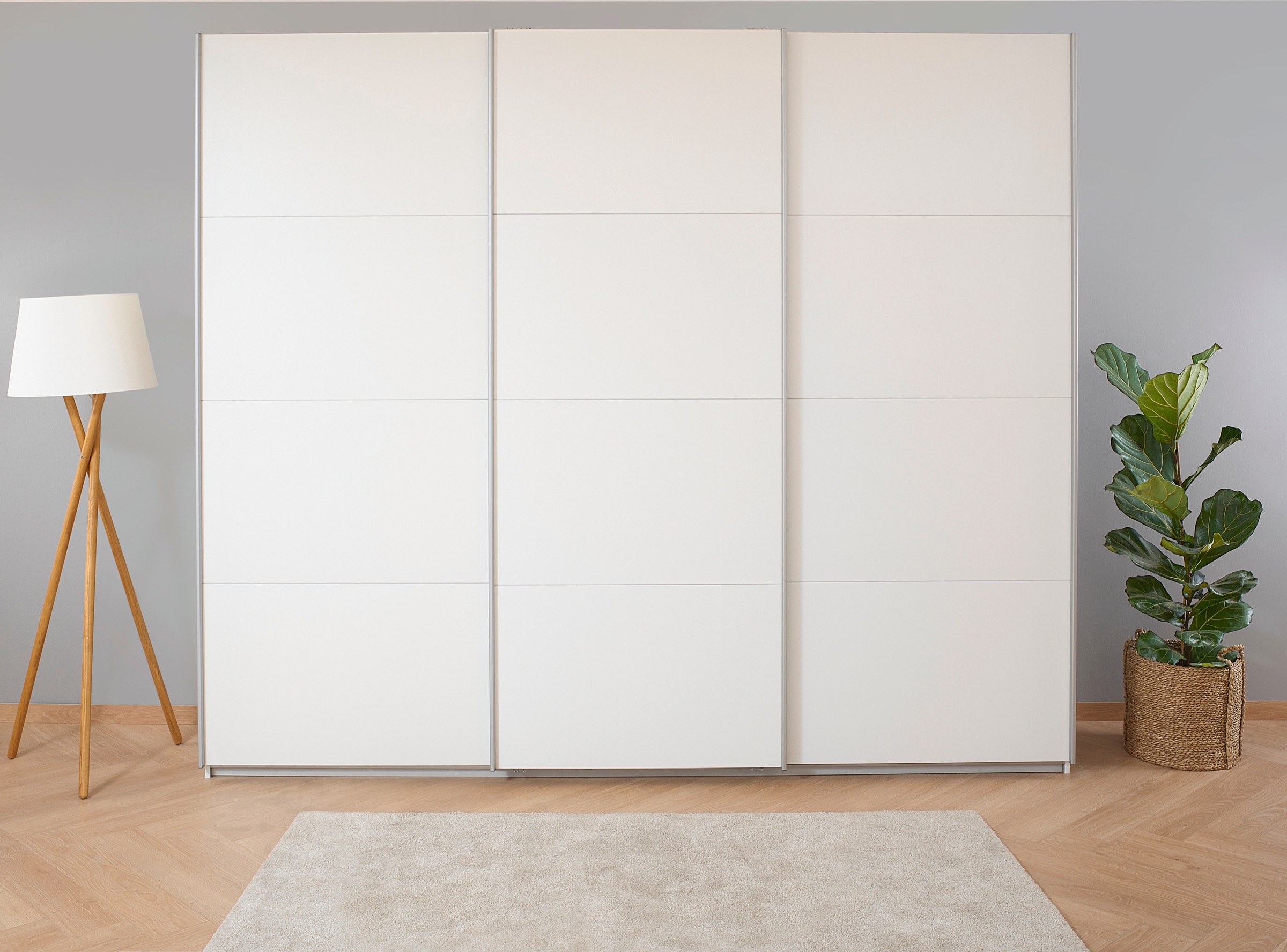 rauch Schwebetürenschrank »Kleiderschrank Schrank Garderobe KOLUNA mit Dekor-Front«, inkl. 2 Innenschubladen sowie extra Einlegeböden MADE IN GERMANY