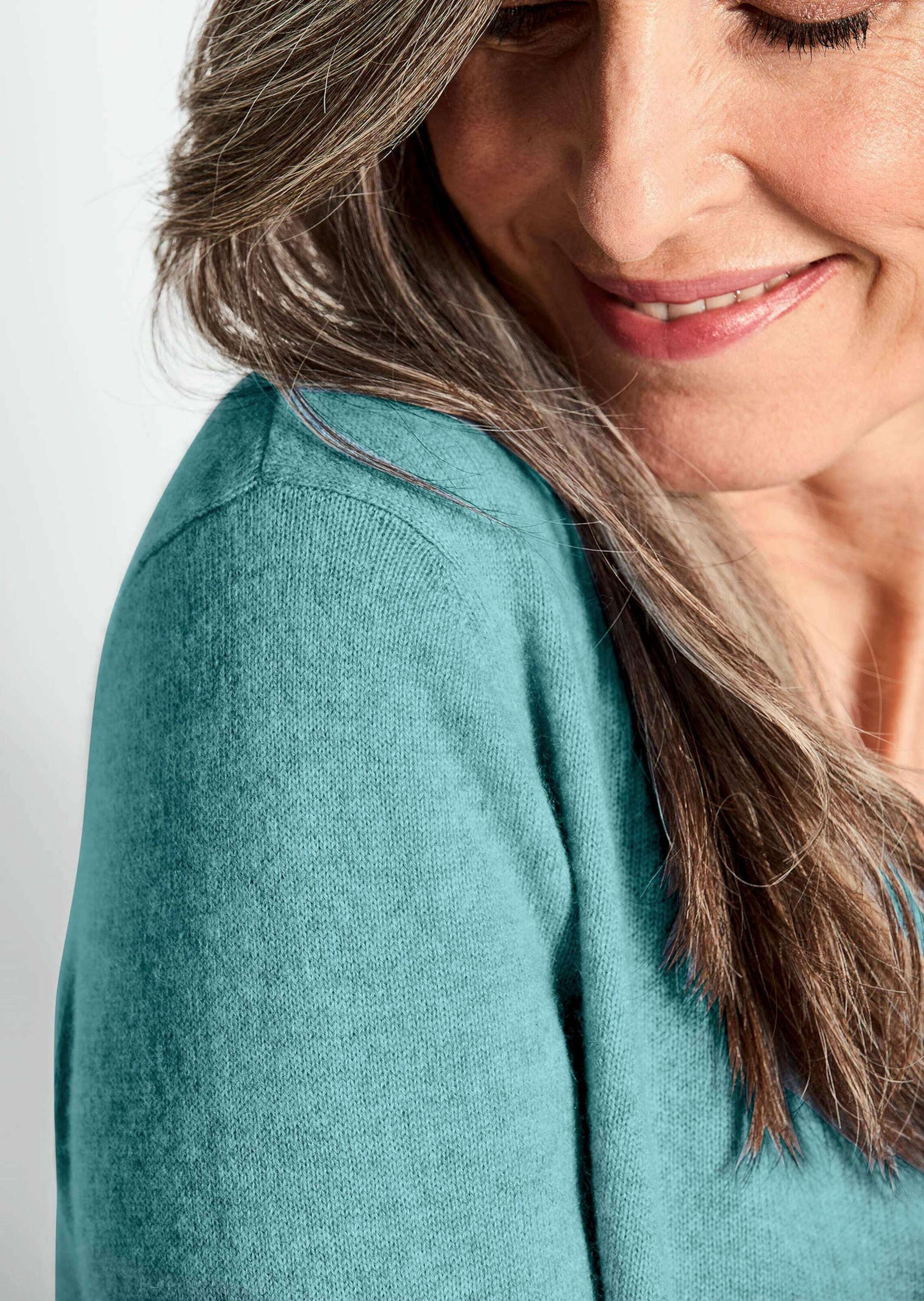 GOLDNER Strickpullover »Kurzgröße Kaschmirpullover mit V-Ausschnitt«