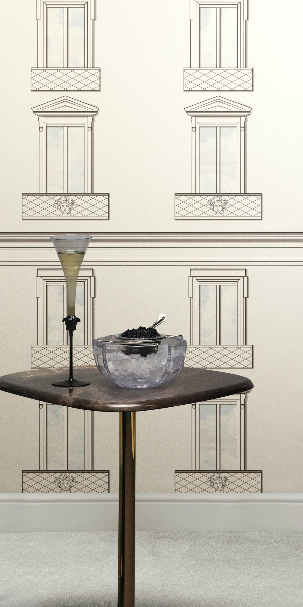 Versace Vliestapete »Versace 6 Palazzo No 12 –« 3D-Optik | Barock | Motiv geprägt Architekturmotiv mit Fensterdesign & dezent strukturierter Oberfläche