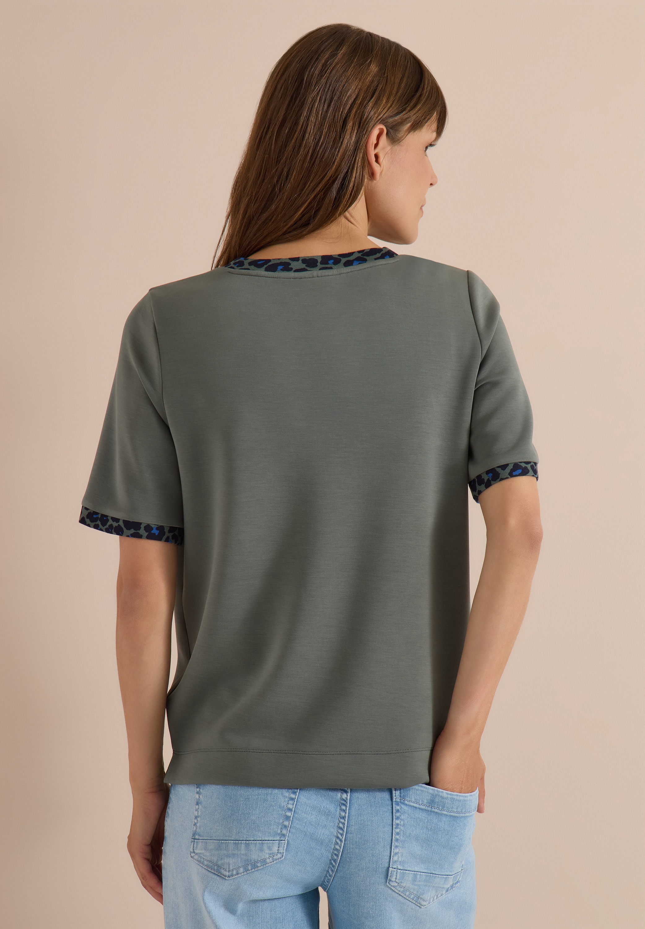 Cecil T-Shirt aus elastischem Materialmix