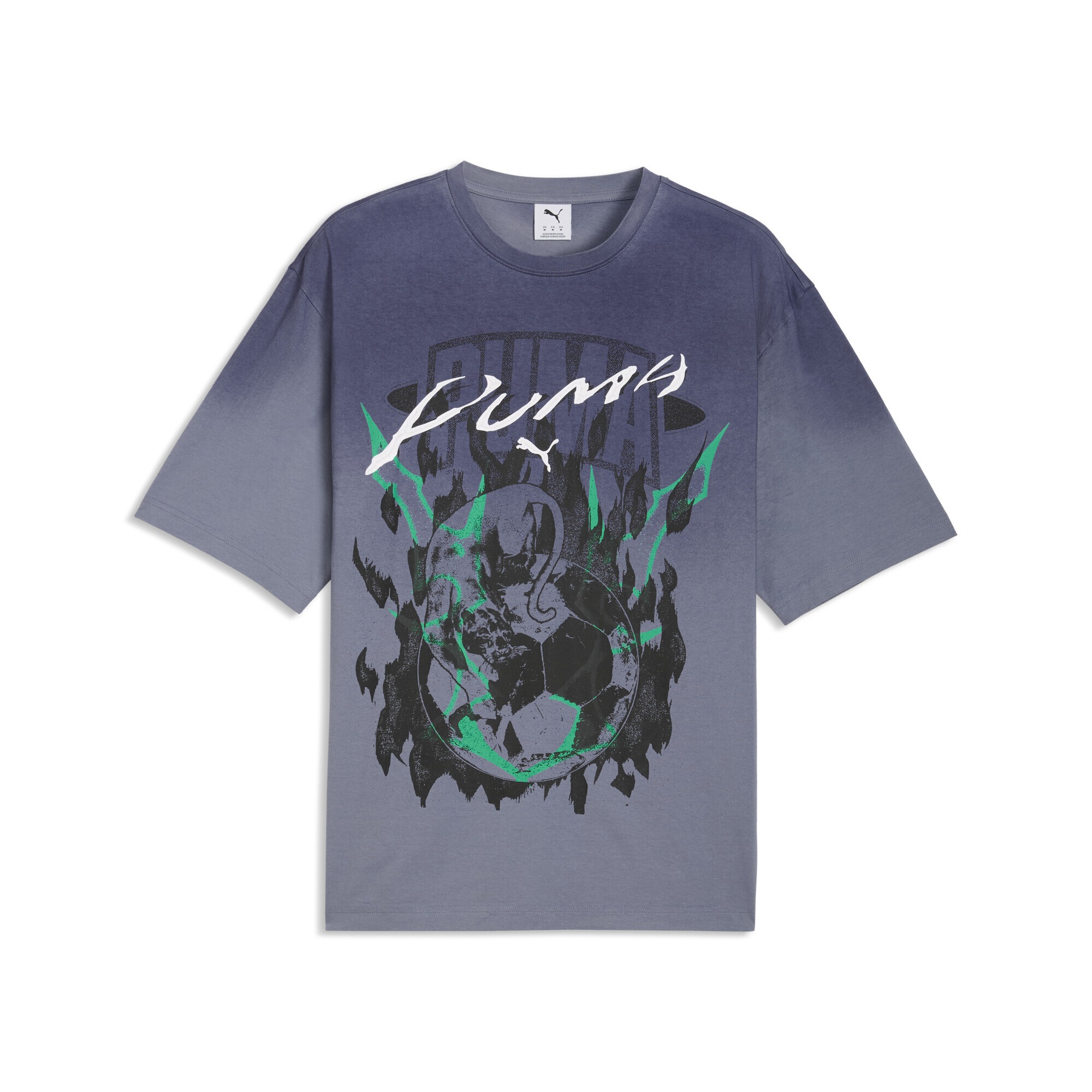 T-Shirt PUMA "PUMATECH-X Graphic T-Shirt Herren", Damen, Gr. L, gray sky, Obermaterial: 100% Baumwolle; Rippe: 96% Baumwolle, 4% Elasthan, Rundhals, Shirts T-Shirt
