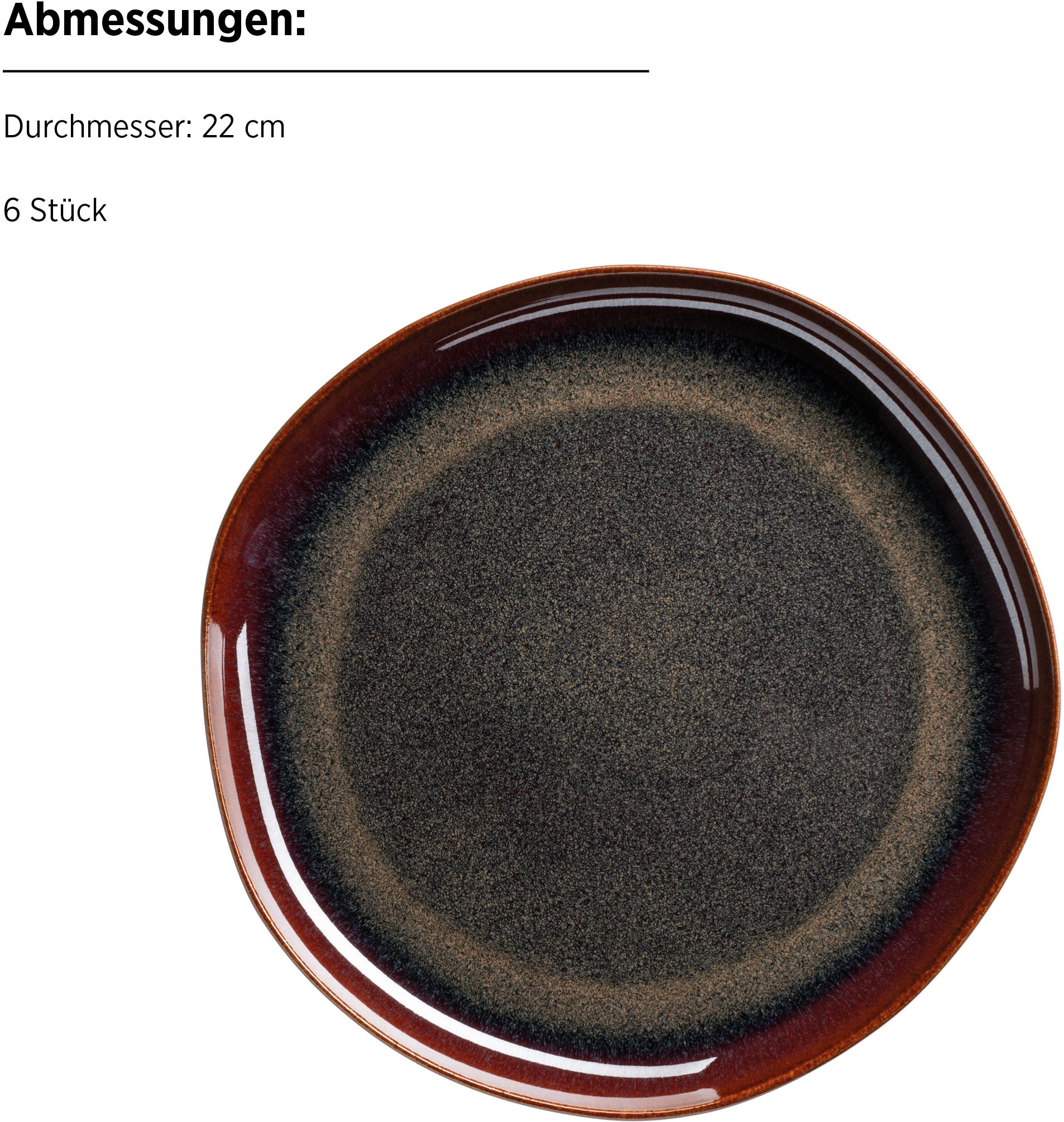 MÄSER Dessertteller »Cordelia, Teller-Set aus Steinzeug«, (Set, 6 St.), Geschirr-Set