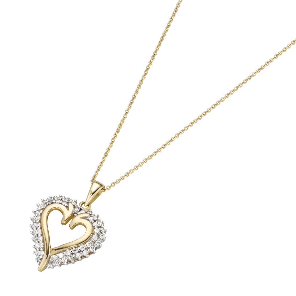 Luigi Merano Kette mit Anhänger »mit Herz-Anhänger und Brillanten Gold 585« Luigi Merano Kette mit Anhänger »mit Herz-Anhänger und Brillanten Gold 585«