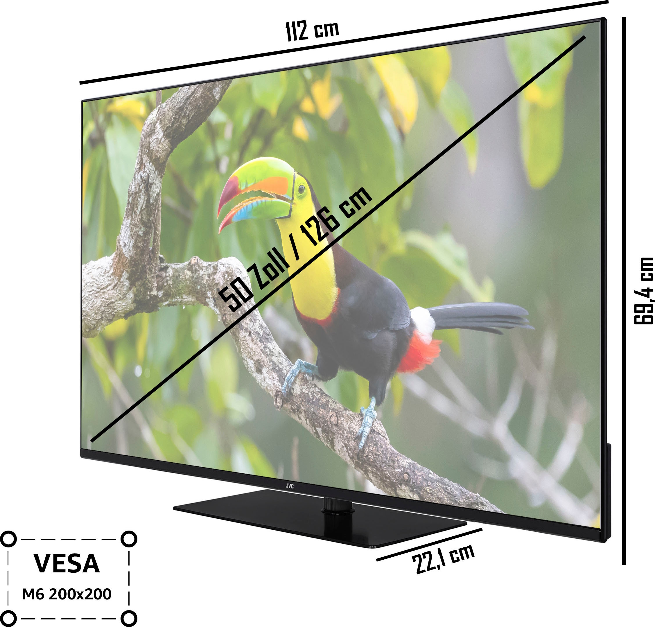 JVC LED-Fernseher, 126 cm/50 Zoll, 4K Ultra HD, Smart-TV