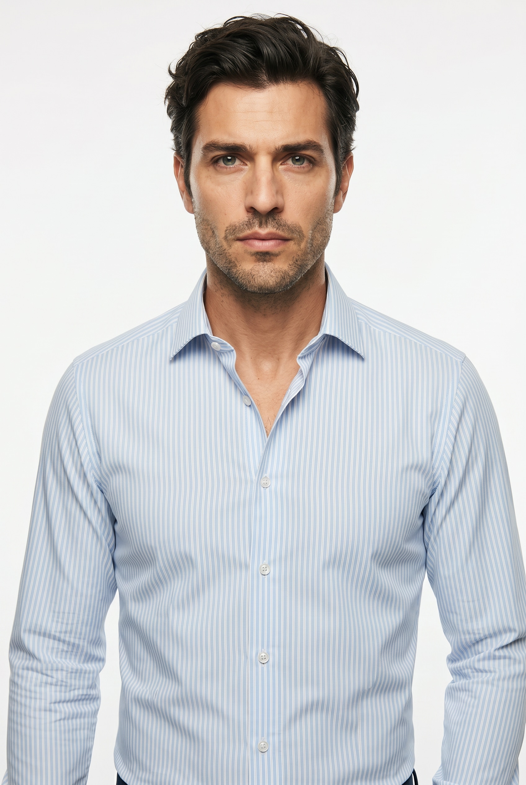 OLYMP Level Five Men's Long Sleeve Shirt Blue 41 2