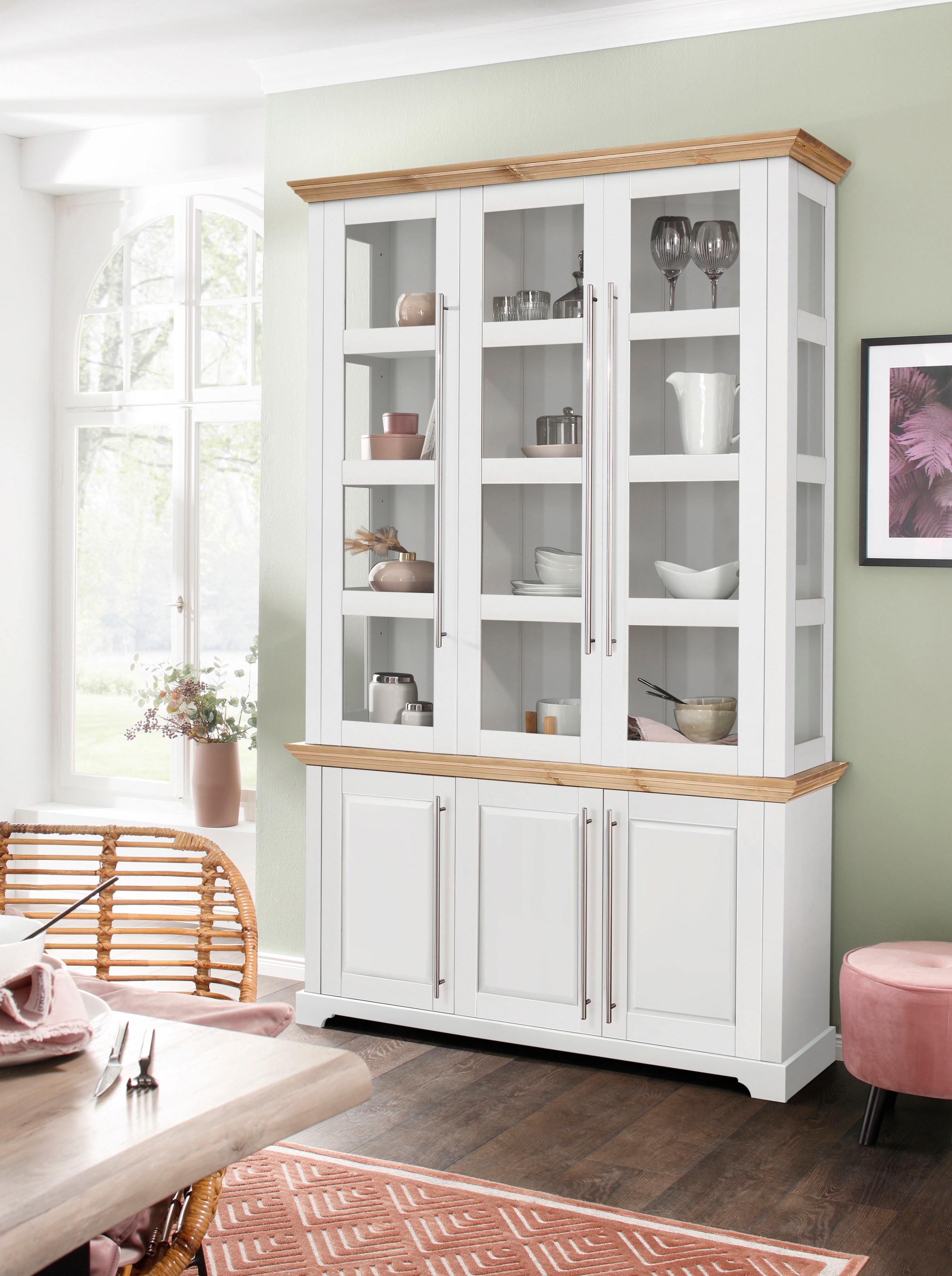 Home affaire Vitrine "Meliss", aus massiver Kiefer, FSC zertifiziert, Breit günstig online kaufen