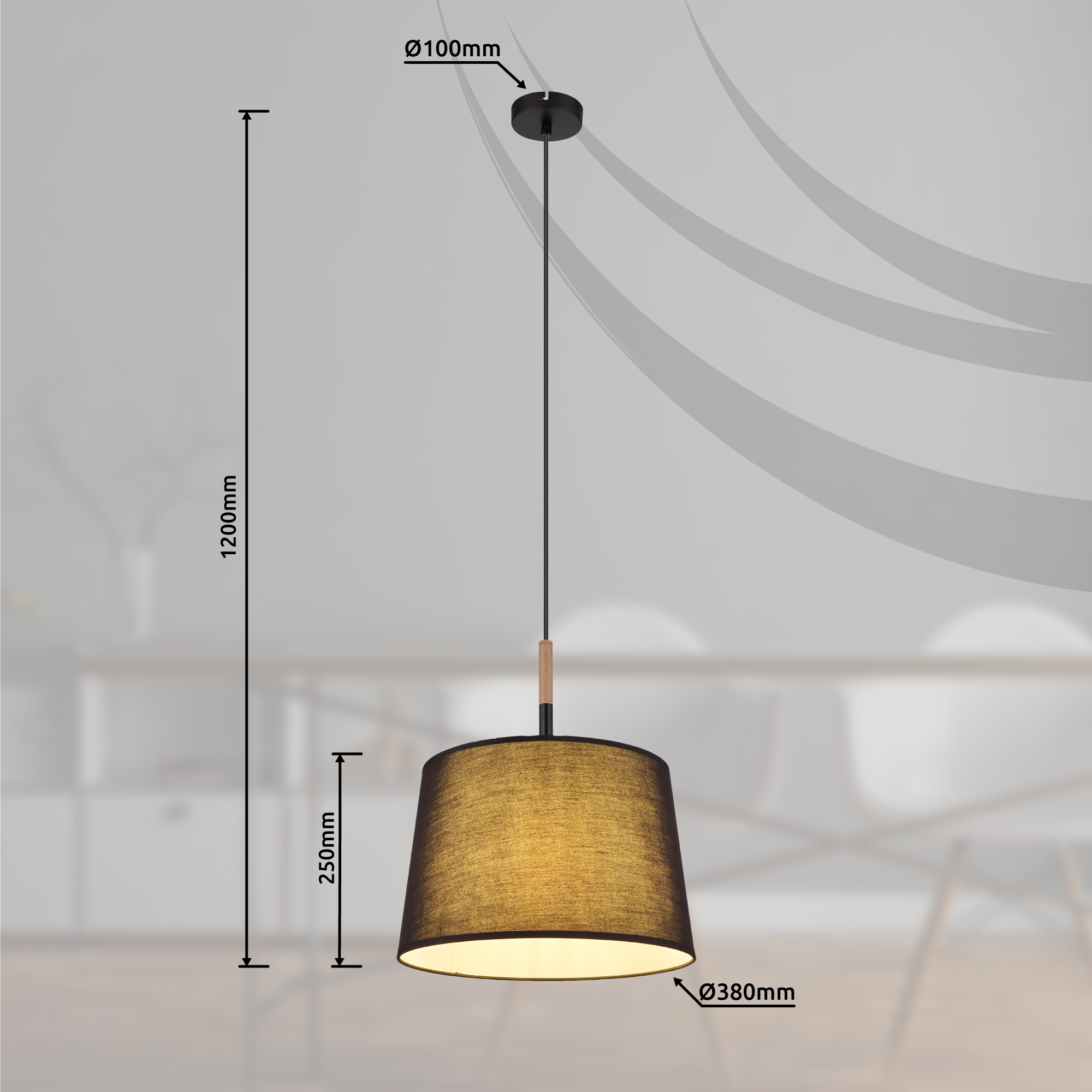 GLOBO LIGHTING Hängeleuchte »KIKKI«, Leuchtmittel E27 | ohne Leuchtmittel, Hängelampe/Pendelleuchte/Esszimmer/Wohnzimmer/Esstisch