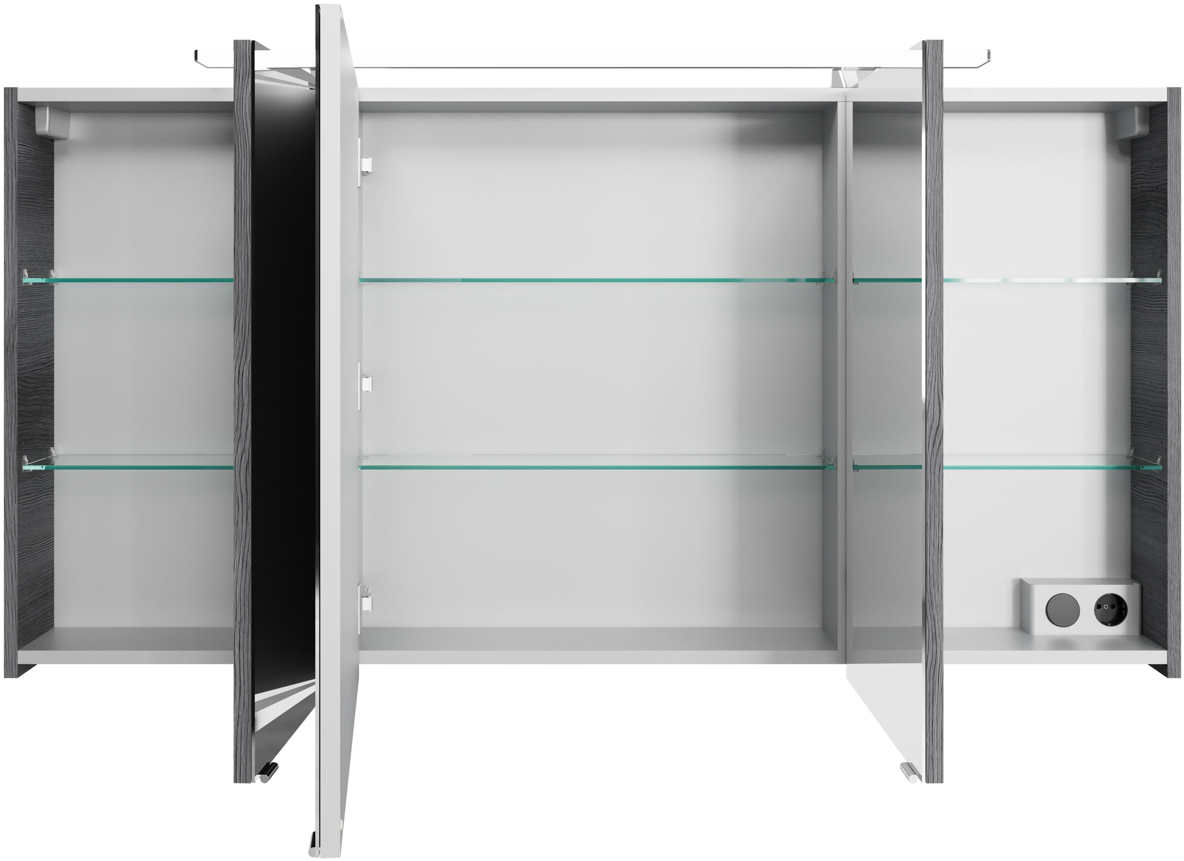 Saphir Badmöbel-Set »Serie 4010 4-teilig Keramik-Waschtisch mit LED-Spiegelschrank«, (Set), Badezimmer Set mit Unterschrank, Hängeschrank, inkl. Türdämpfer