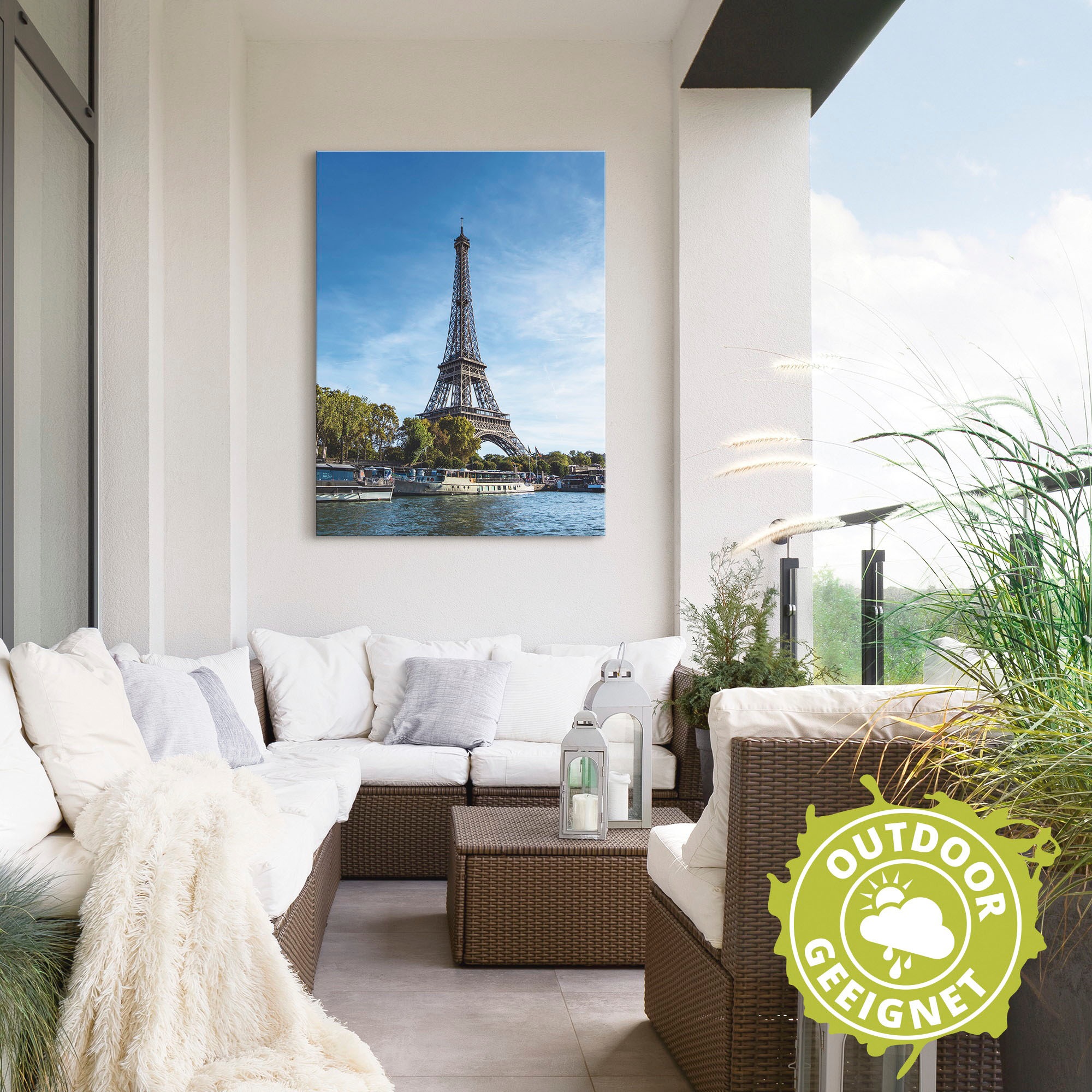 Artland Wandbild »Blick auf den Eiffelturm in Paris I«, Gebäude, (1 St.), als Alubild, Leinwandbild, Wandaufkleber oder Poster in versch. Größen