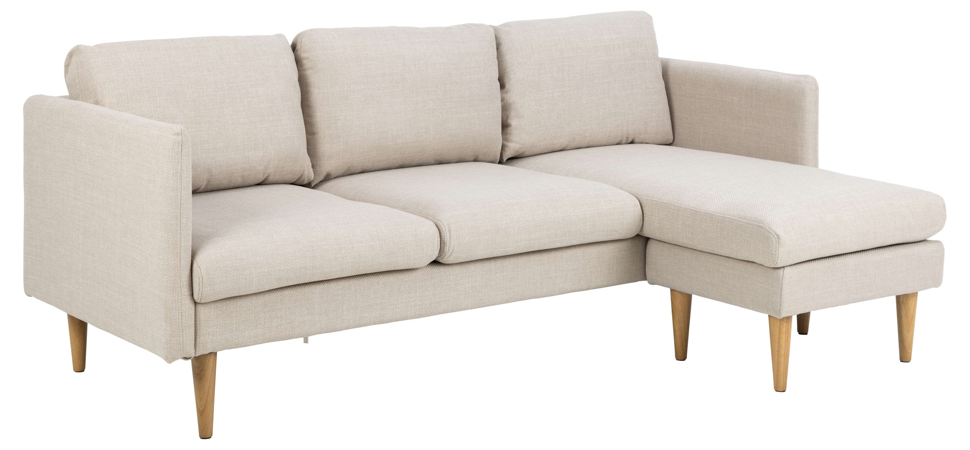 ACTONA GROUP Ecksofa »Milly«, (1 St.), Breite 201 cm, Recamiere links oder rechts, Struktur, Füße Eiche