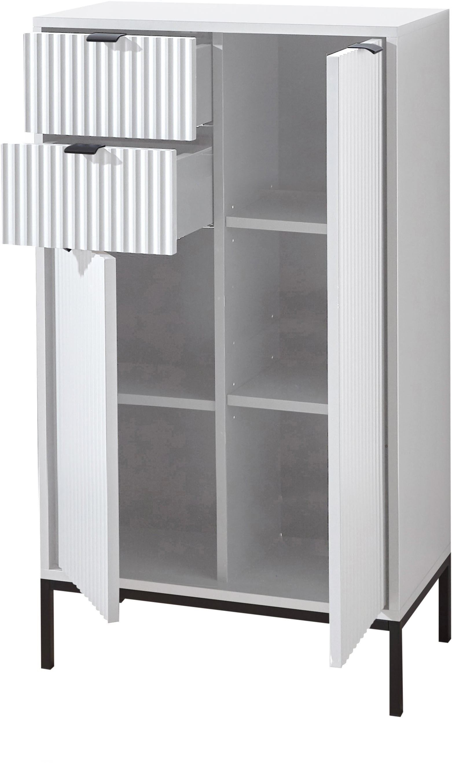 BASIC by Balculina Midischrank »Lucera Midischrank, Badezimmerschrank BxHxT 60x106x32«, (1 St.), Breite 60 cm, Tür L/R montierbar