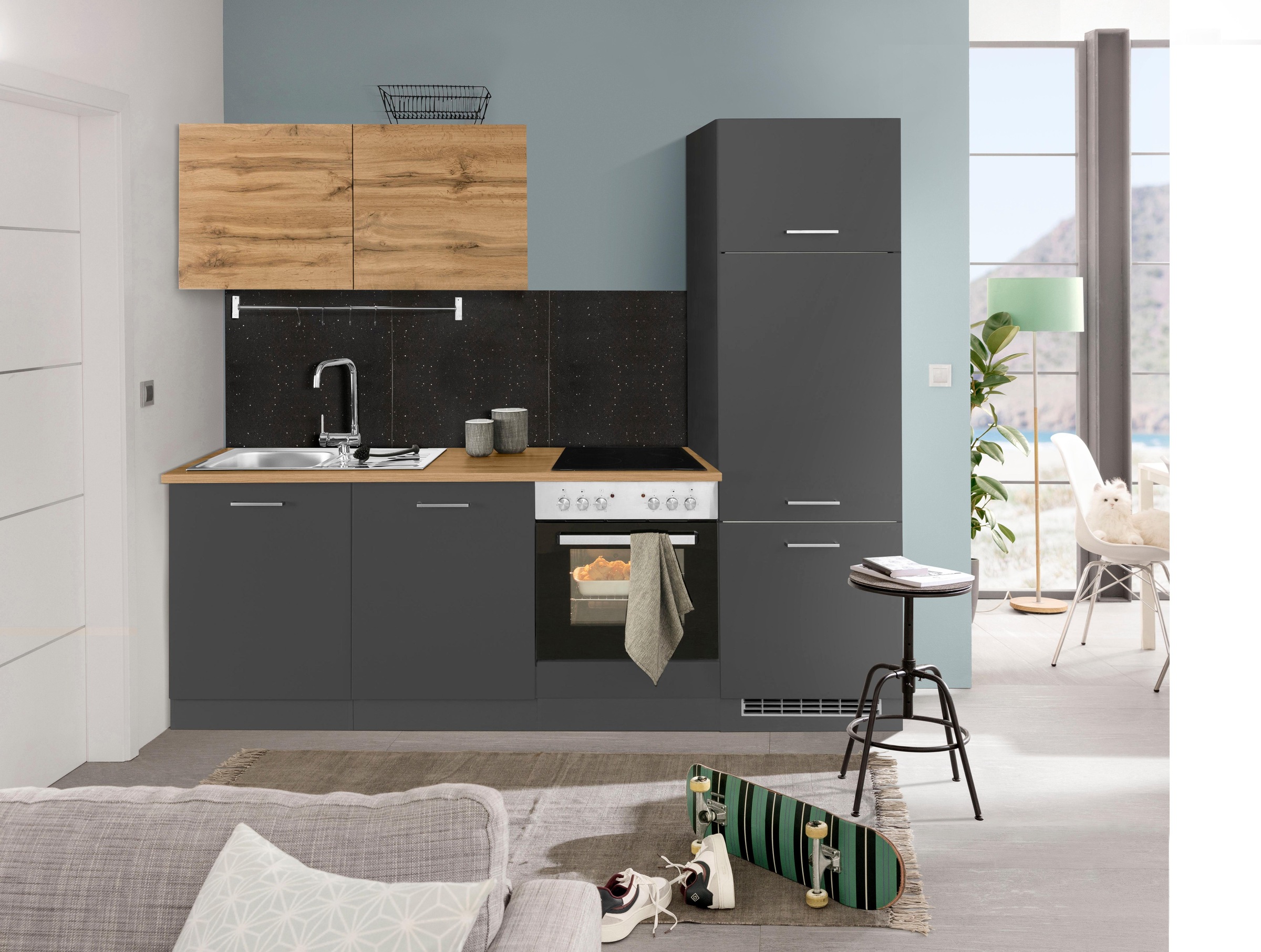 KOCHSTATION Küchenzeile "KS-Kehl" ohne E-Geräte, Breite 240 cm, für Kühlsch günstig online kaufen