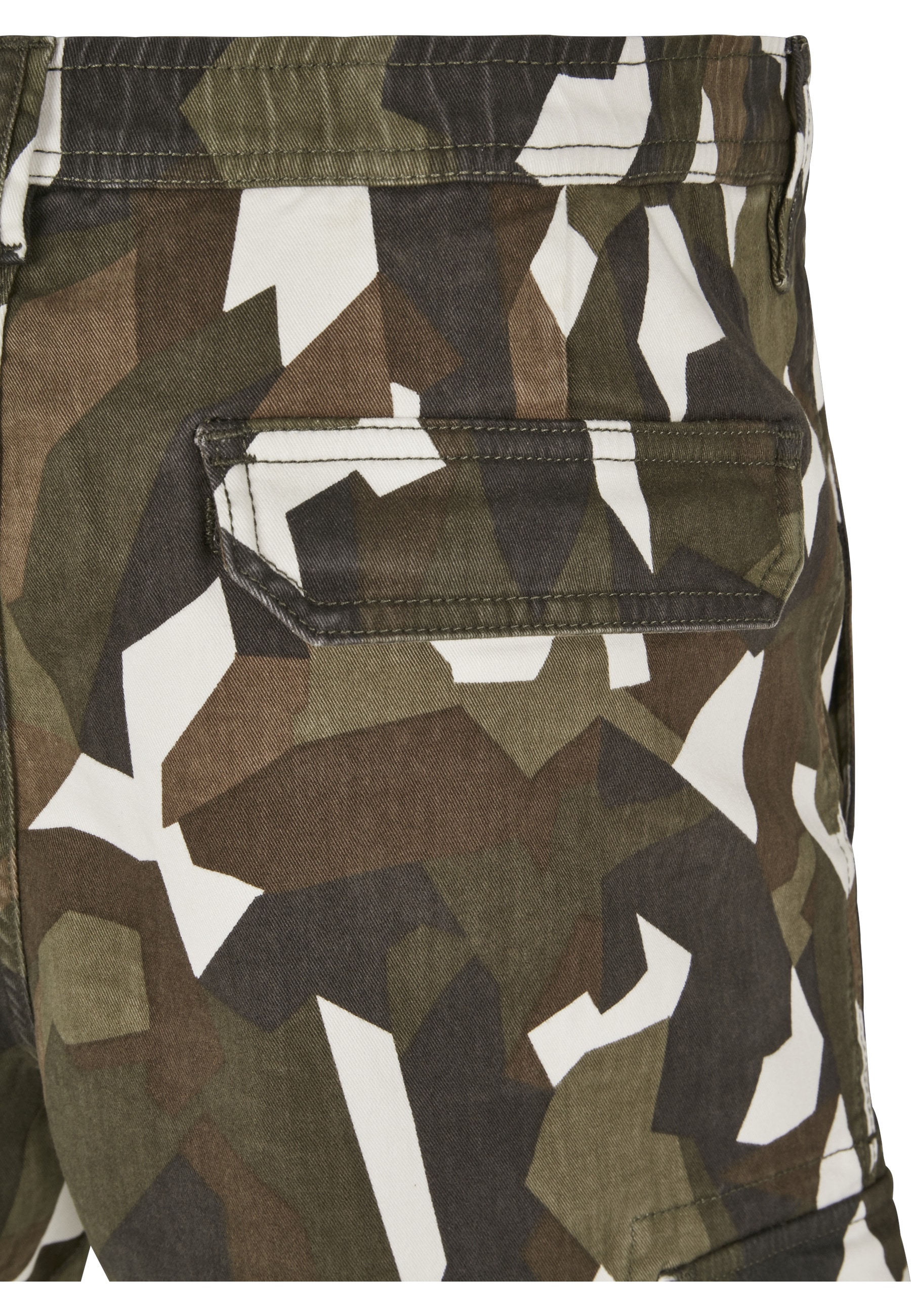 URBAN CLASSICS Cargohose »Urban Classics Herren Geometric Camo Stretch Twill Cargo Pants«