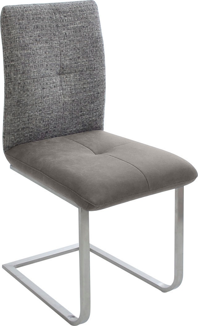 K+W Komfort & Wohnen Freischwinger »Giacomo II«, (Set), 2 St., Microfaser 785, mit Metallgriff am Rücken, Sitz und Rücken gesteppt in Materialmix