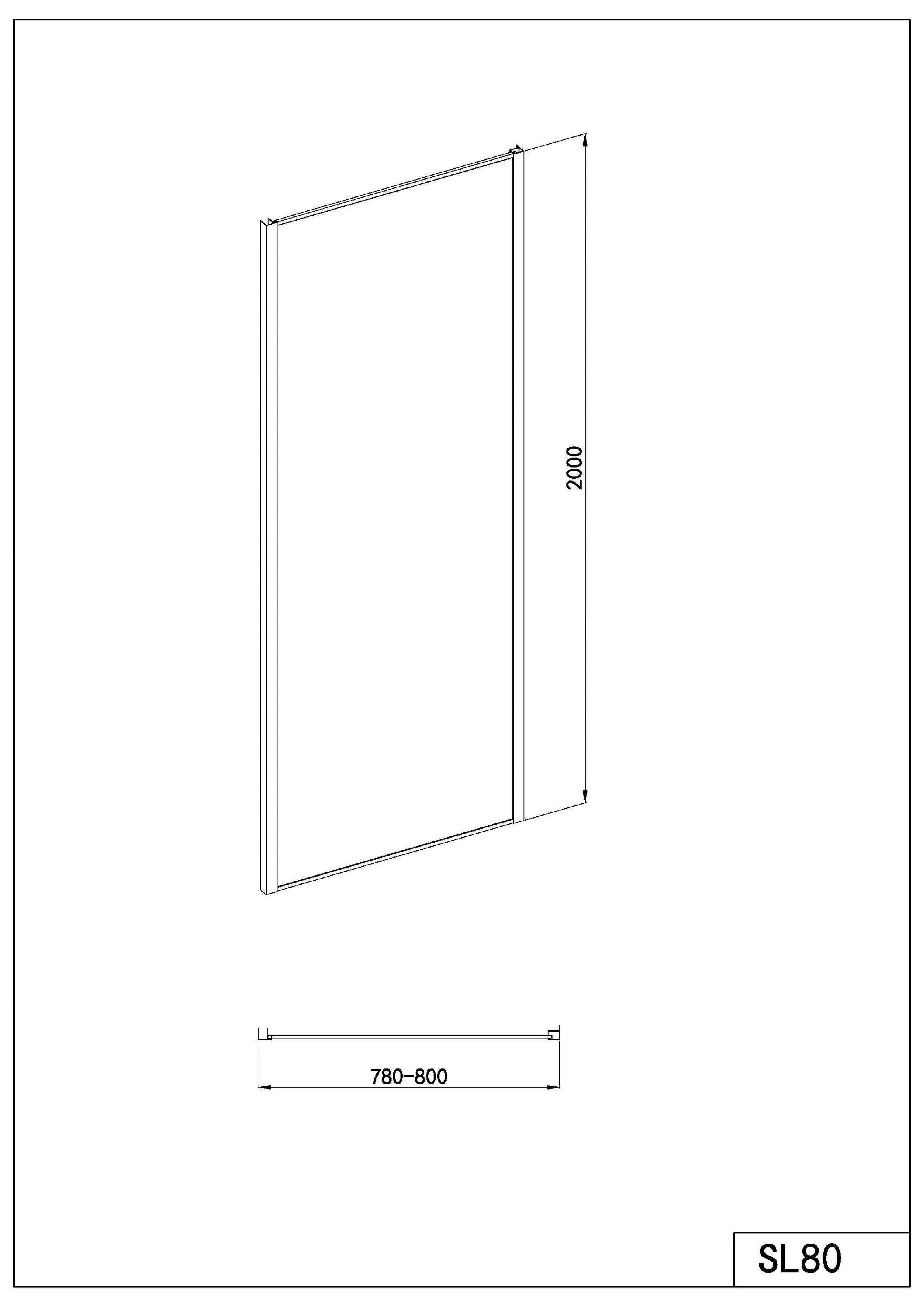 Sanotechnik Duschwand »Sanotechnik SlimLine Fixglas schwarz« Easy Clean Beschichtung