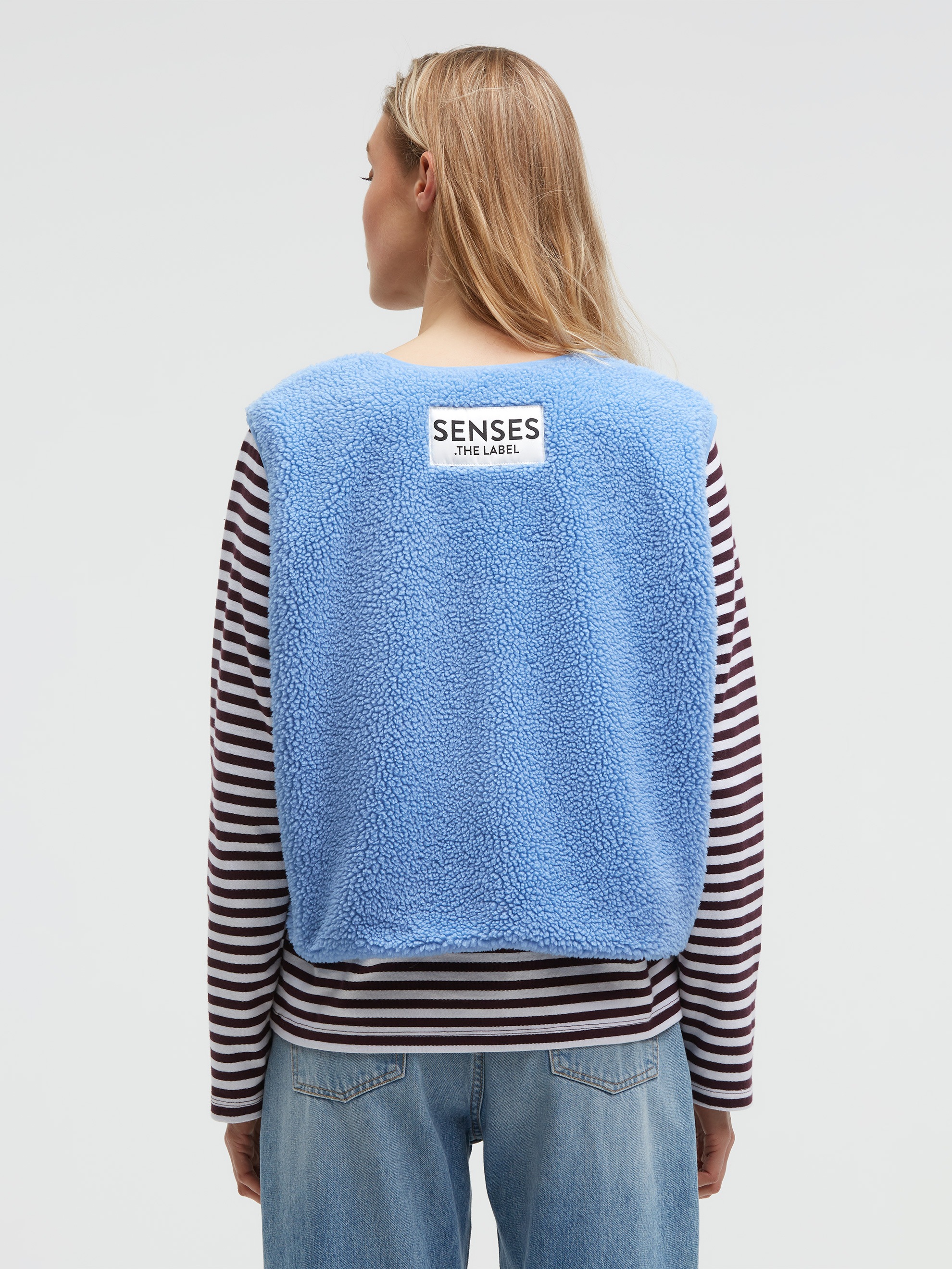 SENSES.THE LABEL Fleeceweste mit Druckknopfleiste
