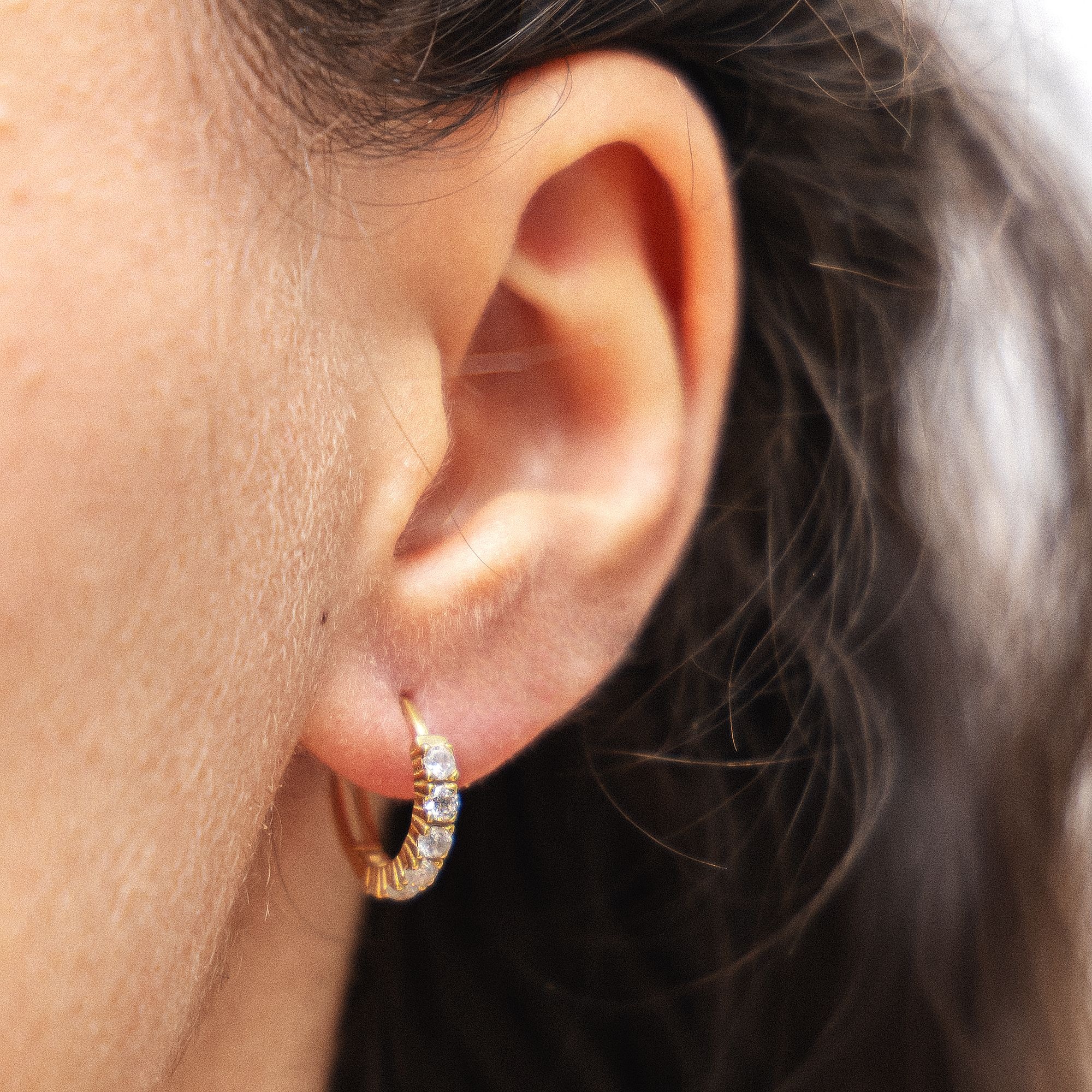 dKeniz Paar Creolen »925/- Sterling Silber vergoldet Halbkranz«